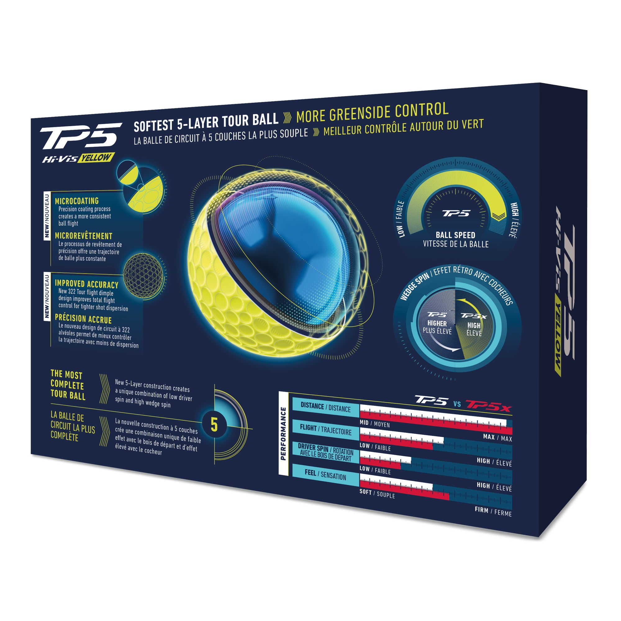 TaylorMade TP5 Golf Balls - Yellow