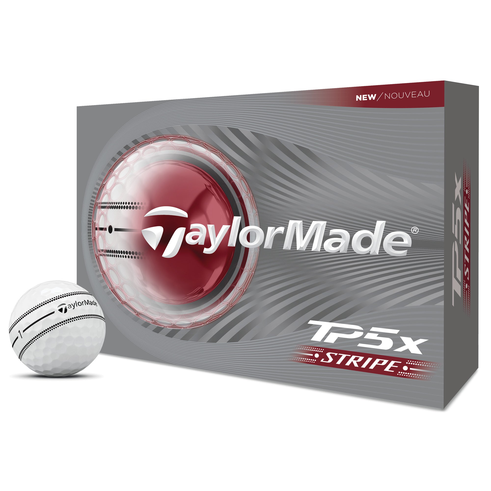 TaylorMade TP5x Stripe Golf Balls - White