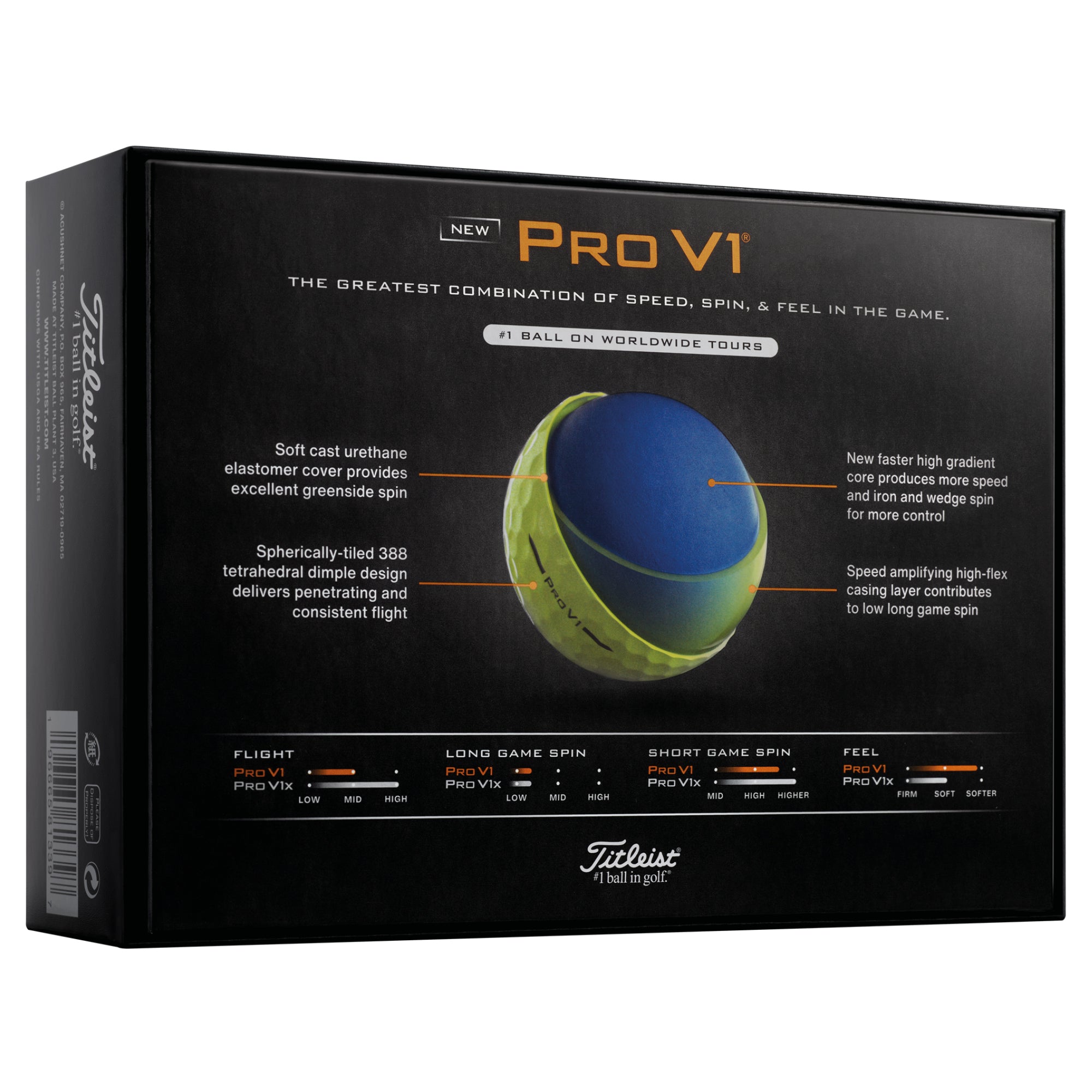 Titleist Pro V1 Golf Balls - Yellow