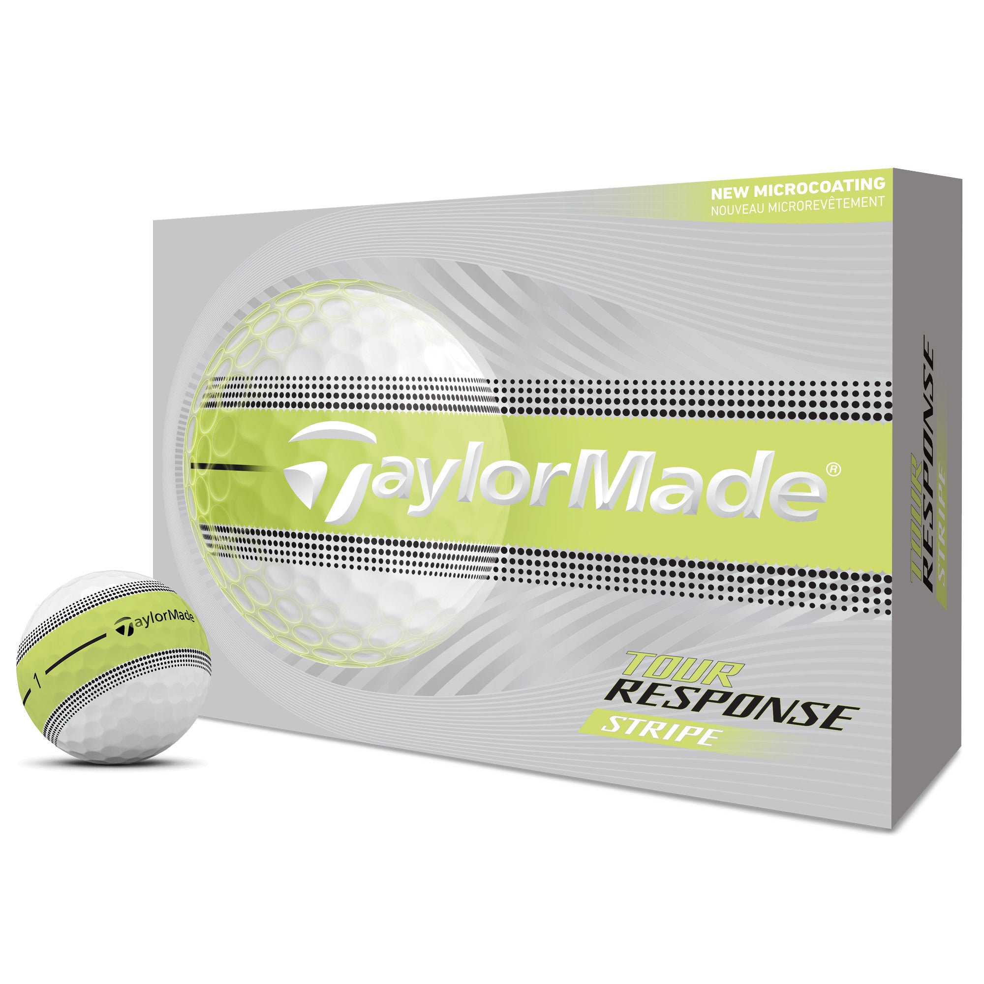TaylorMade Tour Response Stripe Golf Balls - Yellow