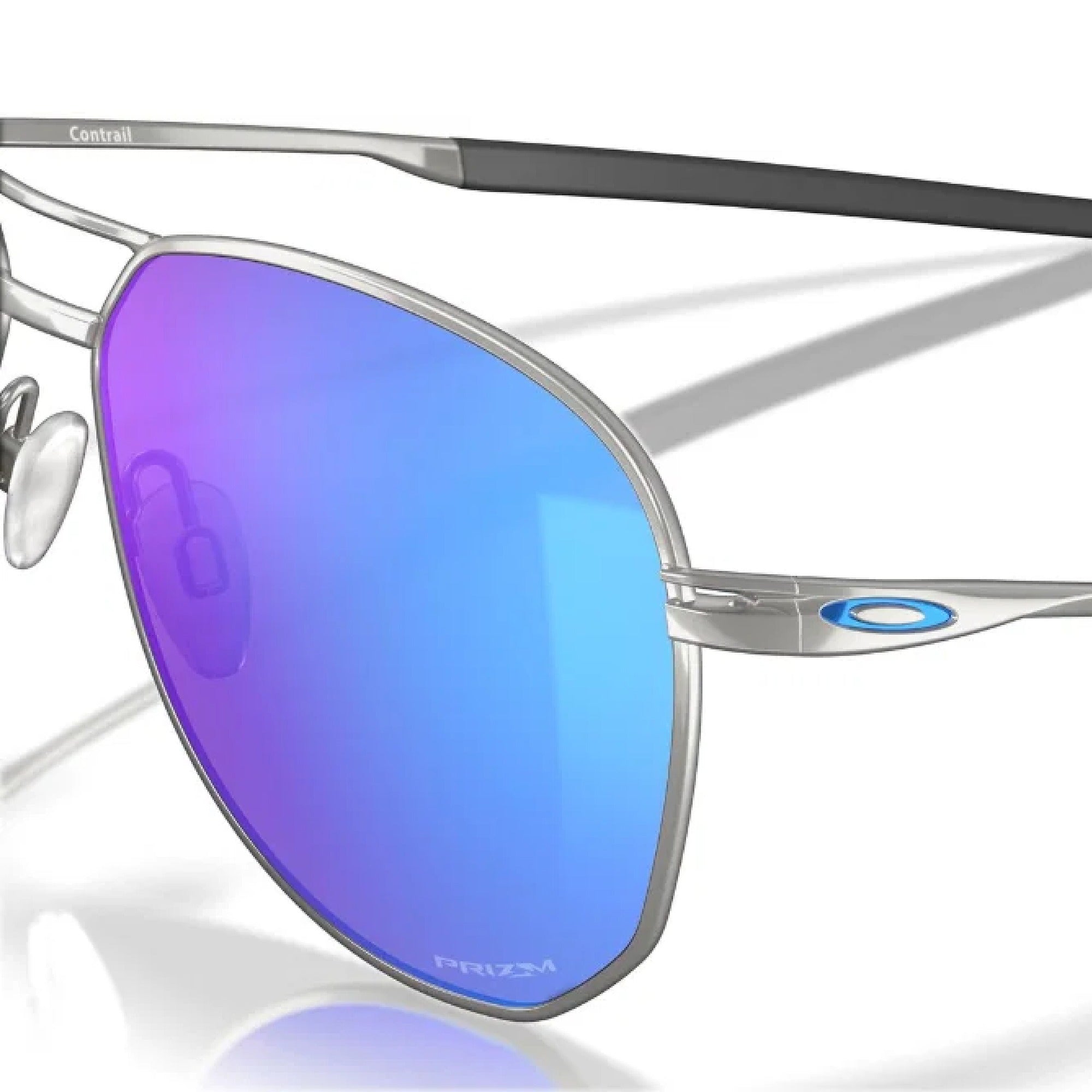 Oakley Contrail Golf Sunglasses - Satin Chrome Frame with Prizm Sapphire Lenses