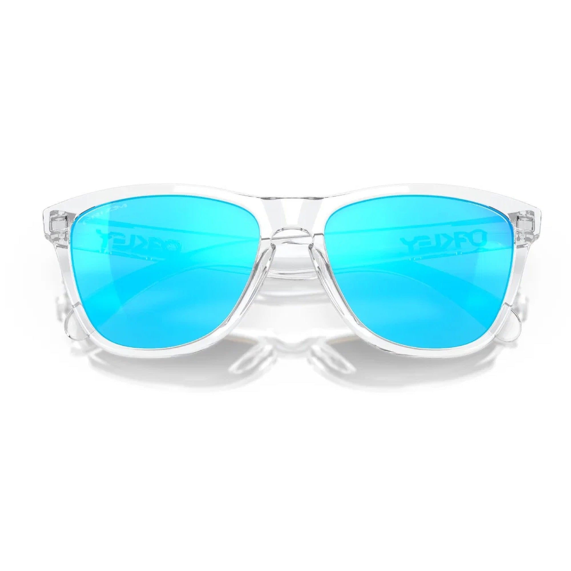 Oakley Frogskins Golf Sunglasses - Crystal Clear Frame with Prizm Sapphire Iridium Lenses