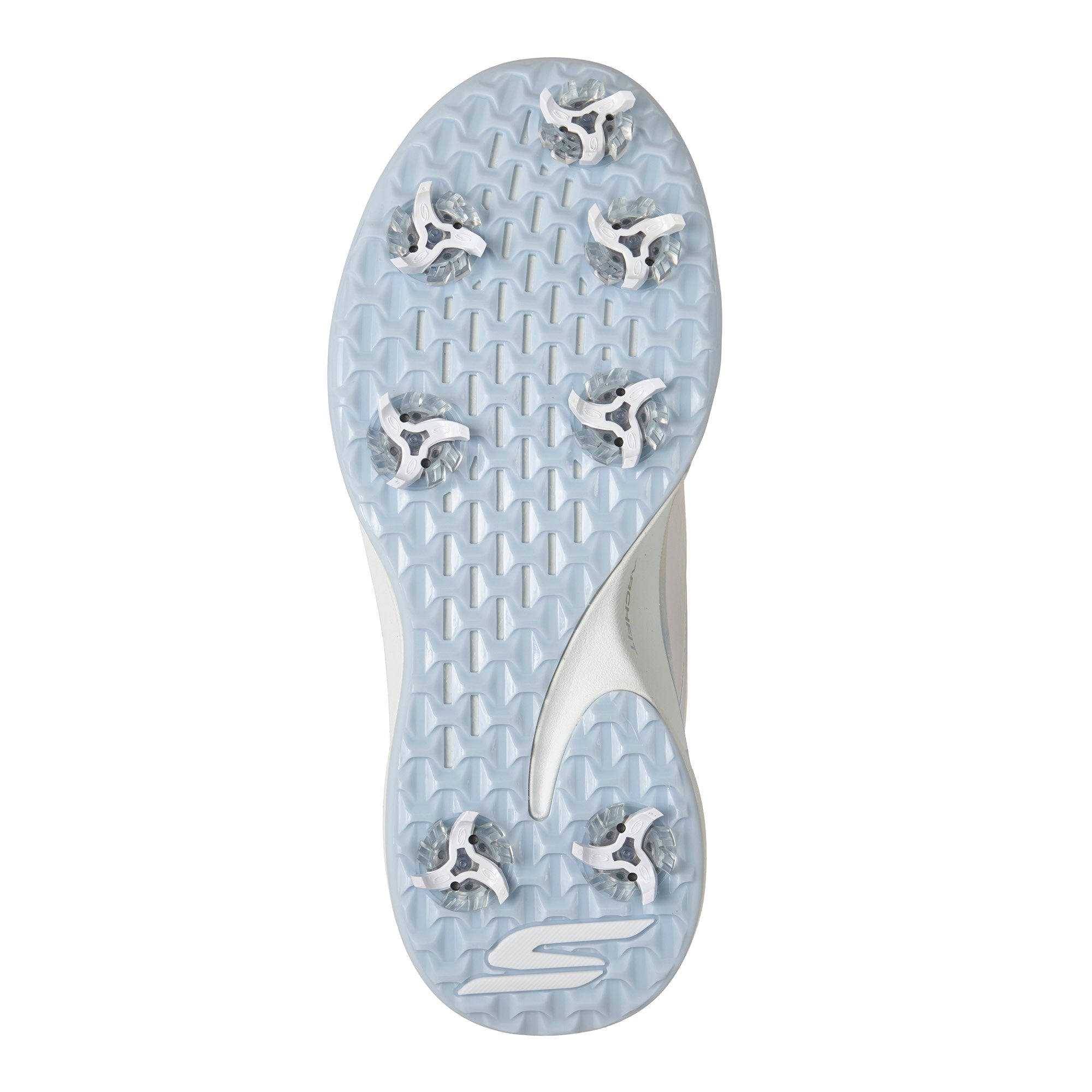 Skechers Women's Blade Tour Slip-Ins Spiked Golf Shoes - White, Light Blue & Yellow