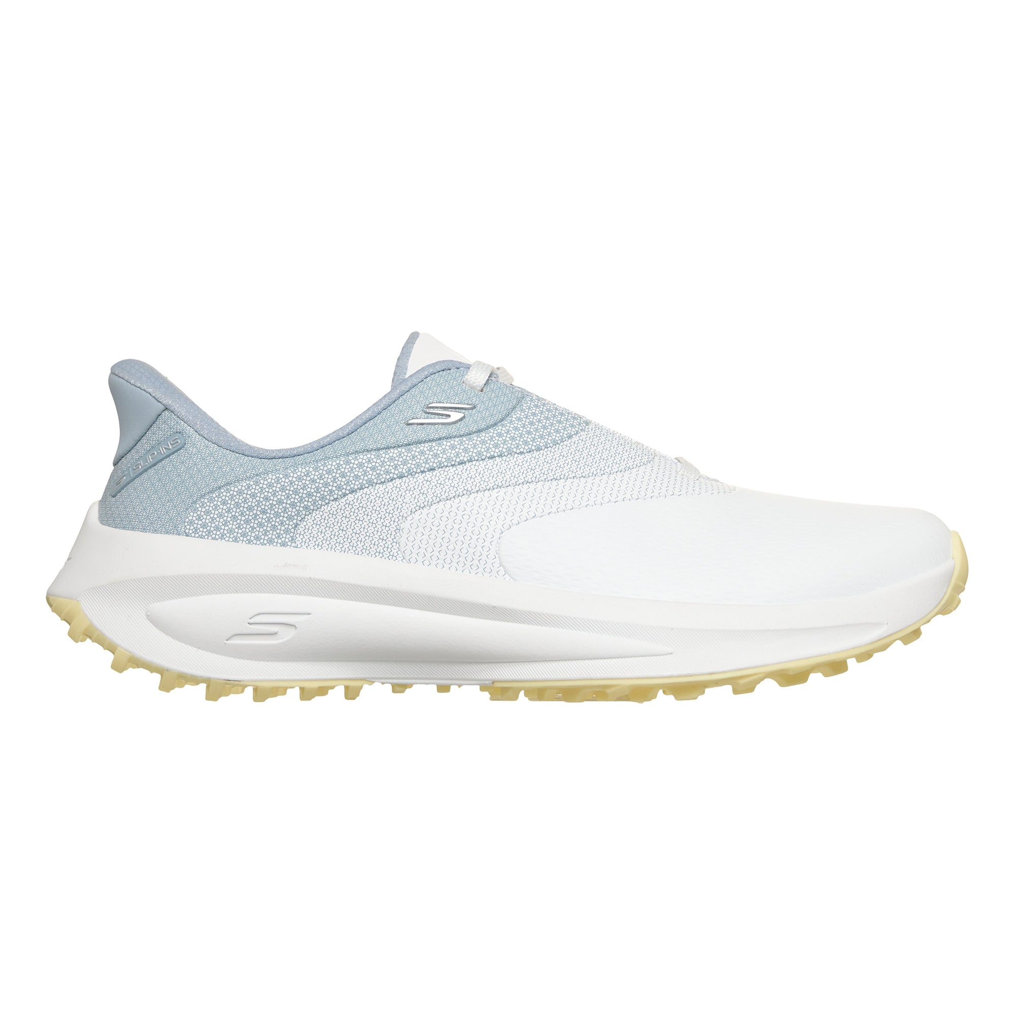 Skechers Women's Flow Slip-In Spikeless Golf Shoes - White, Light Blue & Yellow