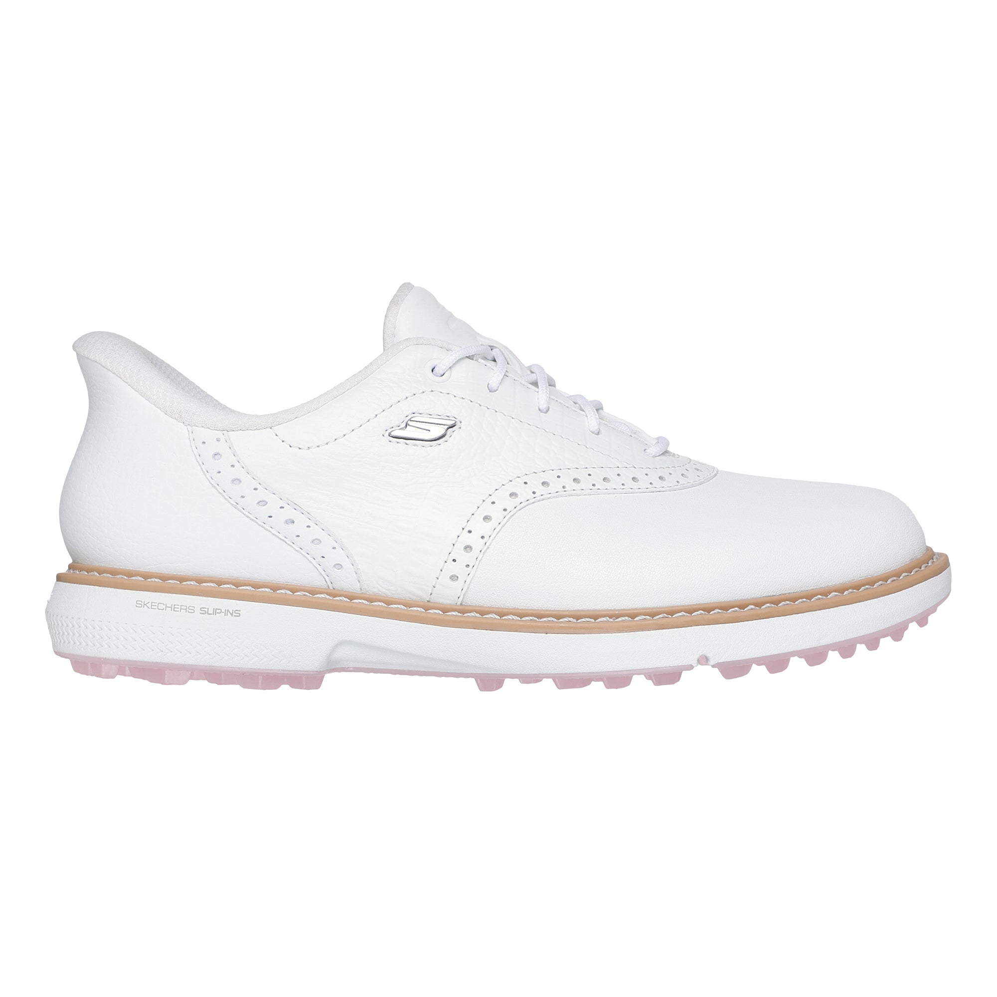 Skechers Women's Go Golf Prestige Spikeless Golf Shoes - White & Pink