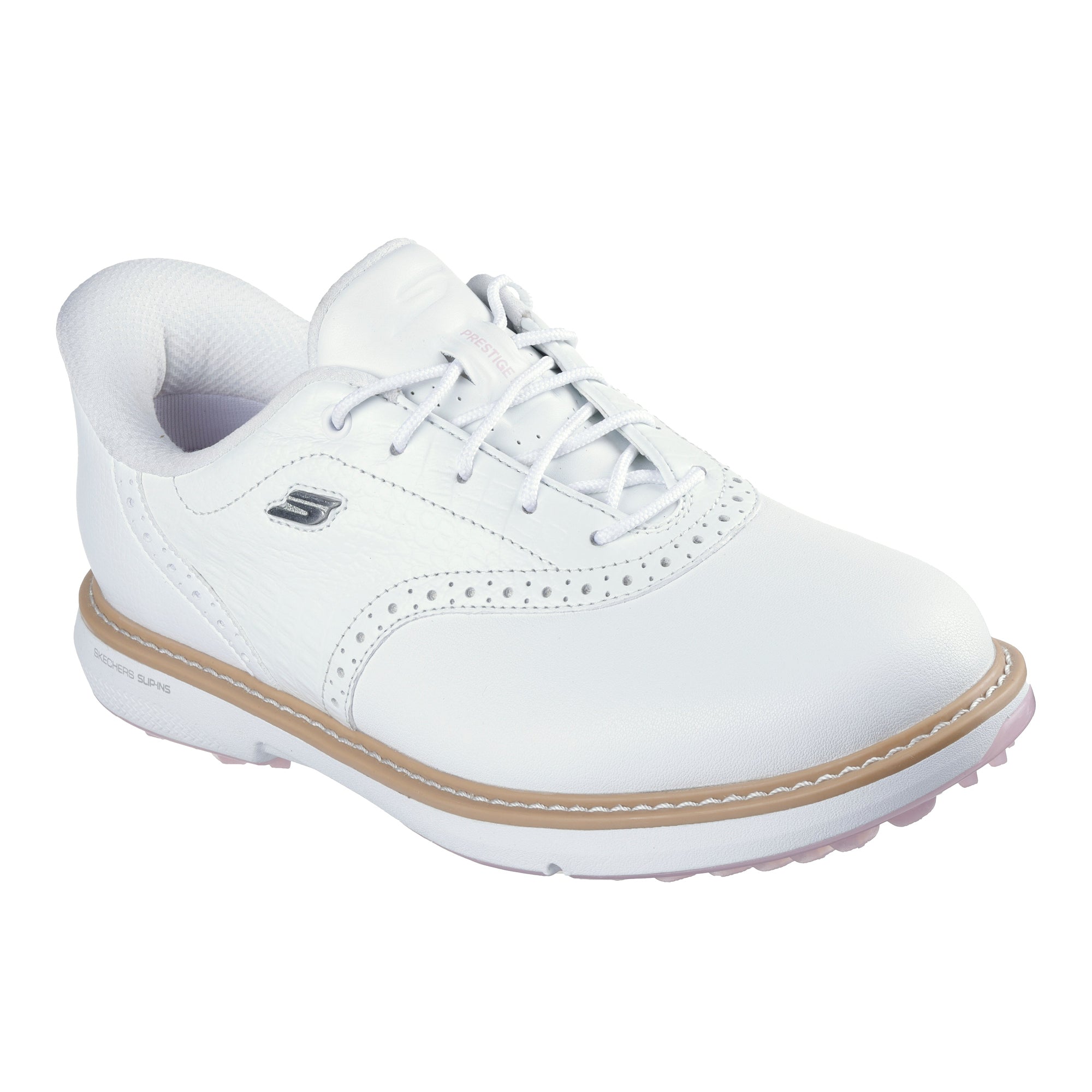 Skechers Women's Go Golf Prestige Spikeless Golf Shoes - White & Pink