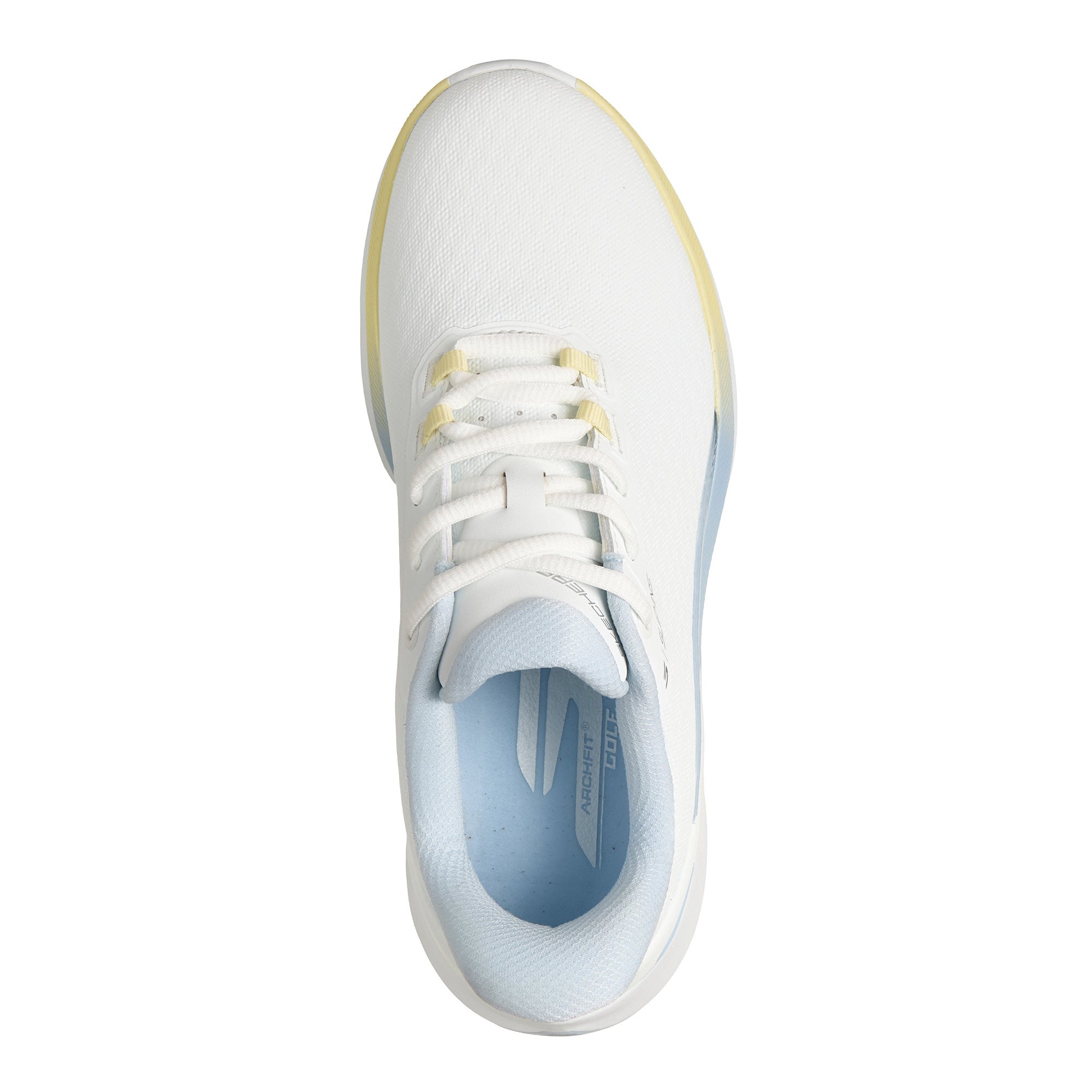 Skechers Women's Pure Slip-In Spikeless Golf Shoes - White, Light Blue & Yellow