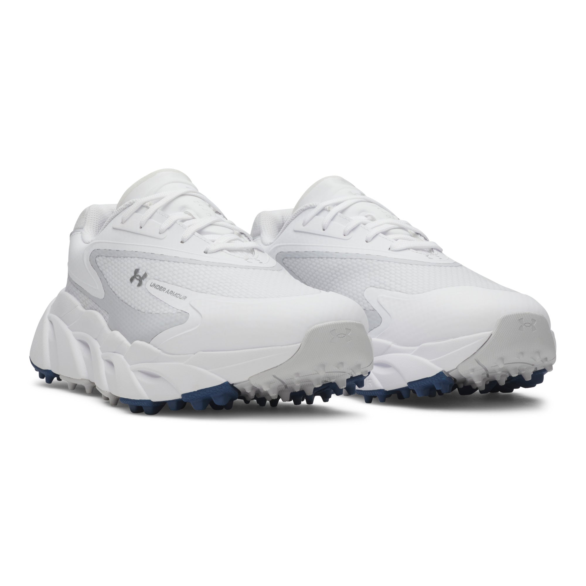 Under Armour Halo Hybrid Spikeless Golf Shoes - White, White & Metallic Silver