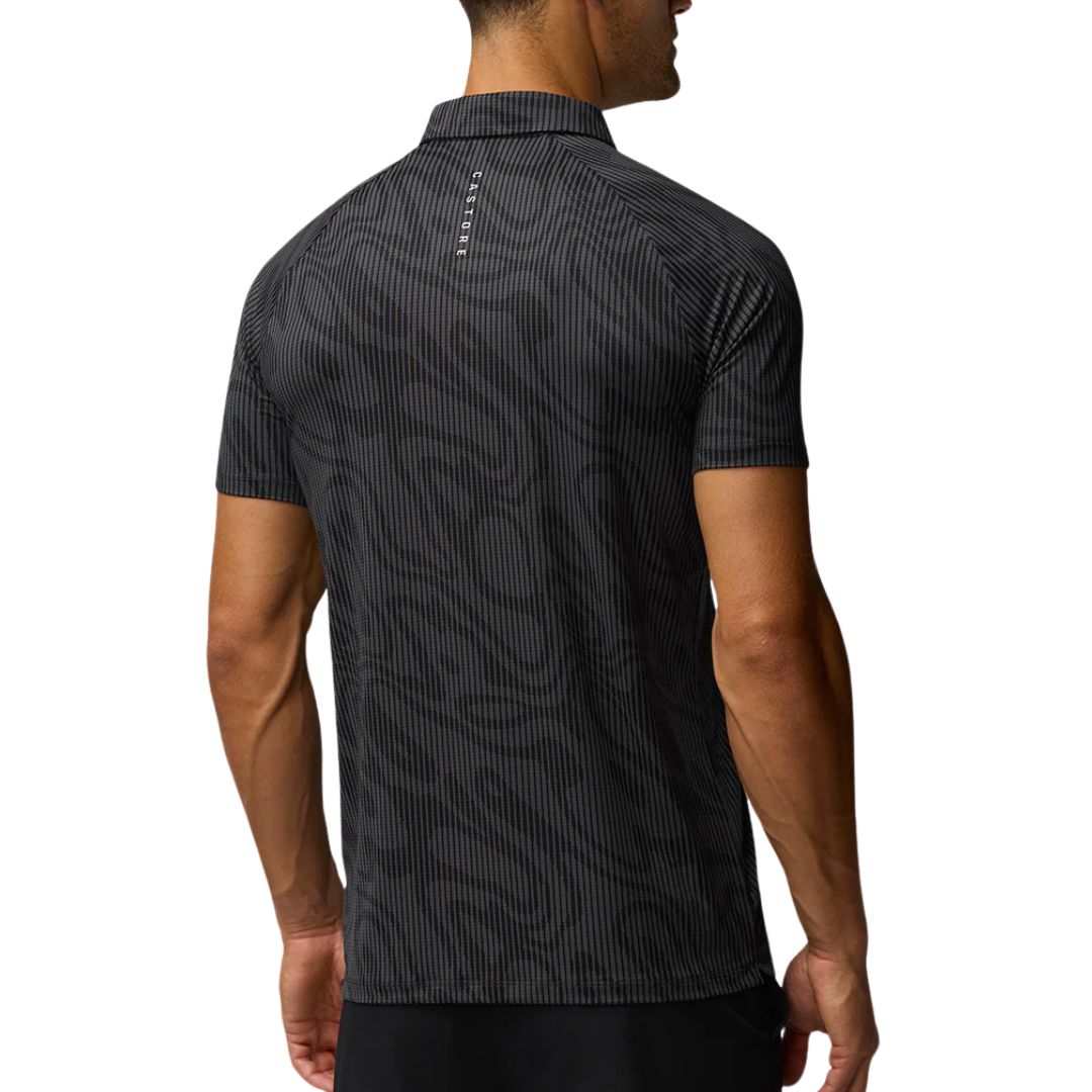 Castore Club Glow Printed Golf Polo Shirt - Gunmetal & Mid Grey