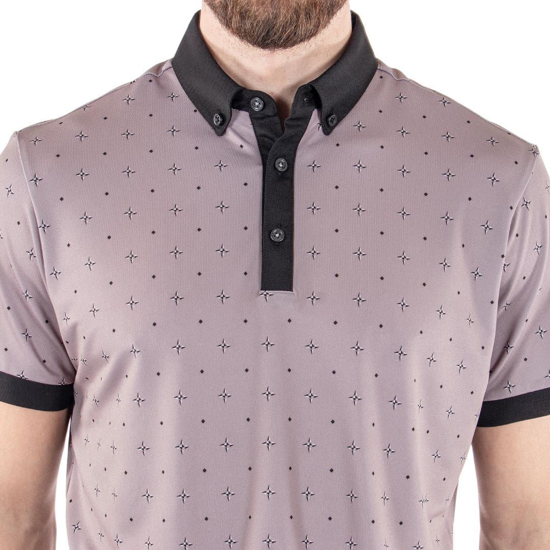 Galvin Green Marlow Short Sleeved Golf Polo Shirt (Sharkskin & Black)