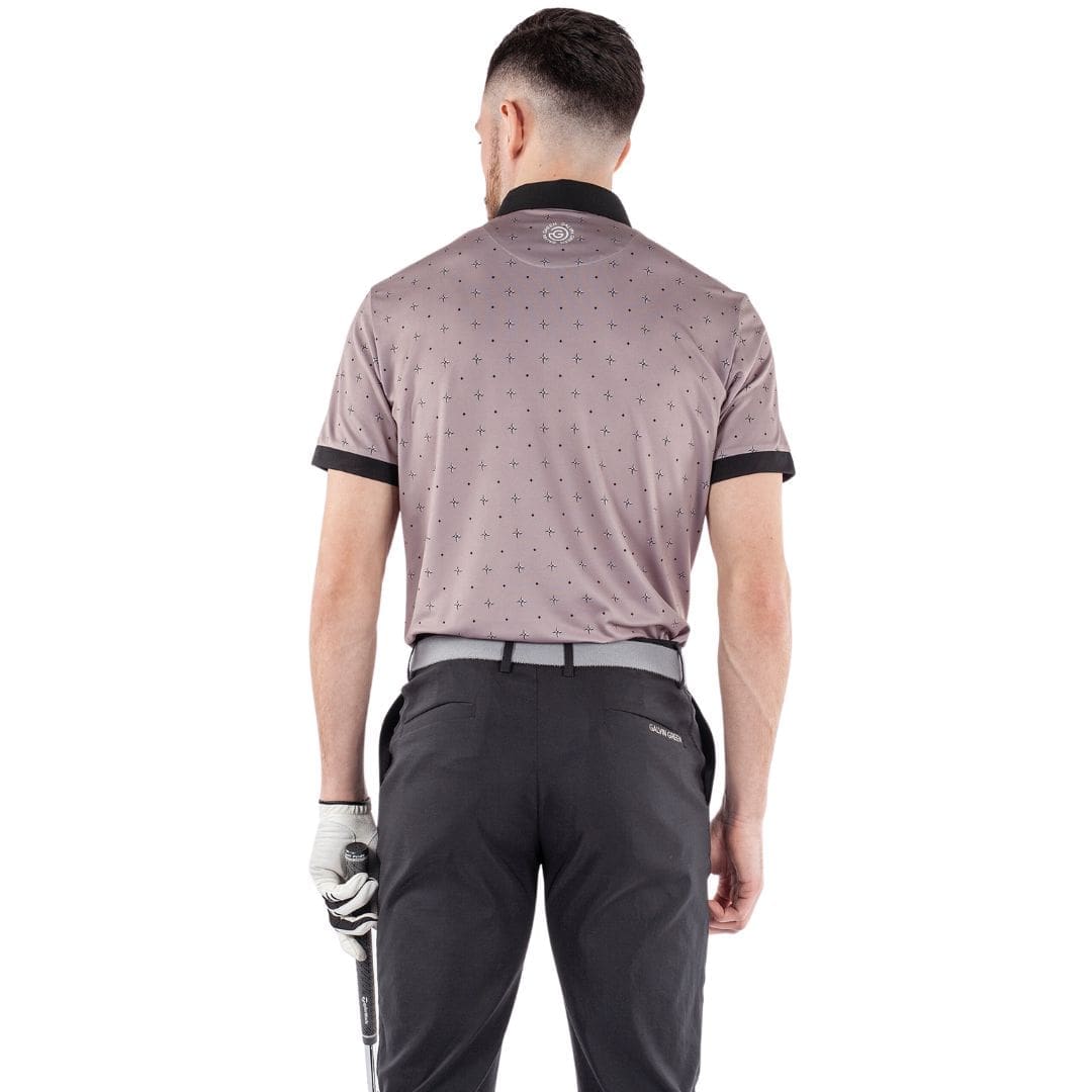 Galvin Green Marlow Short Sleeved Golf Polo Shirt (Sharkskin & Black)