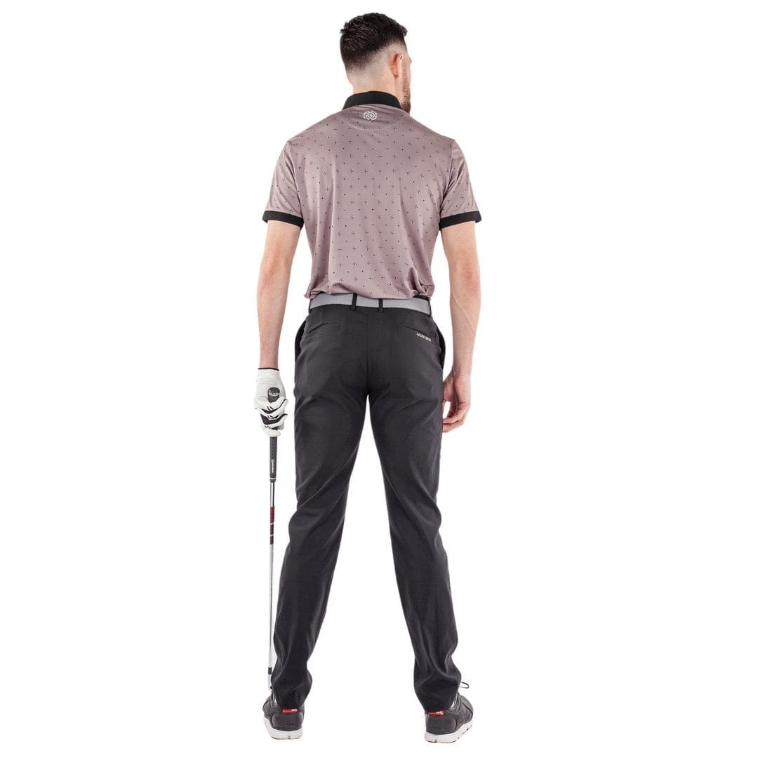 Galvin Green Marlow Short Sleeved Golf Polo Shirt (Sharkskin & Black)