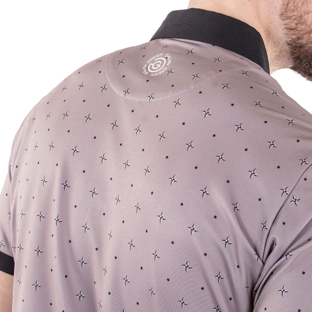 Galvin Green Marlow Short Sleeved Golf Polo Shirt (Sharkskin & Black)