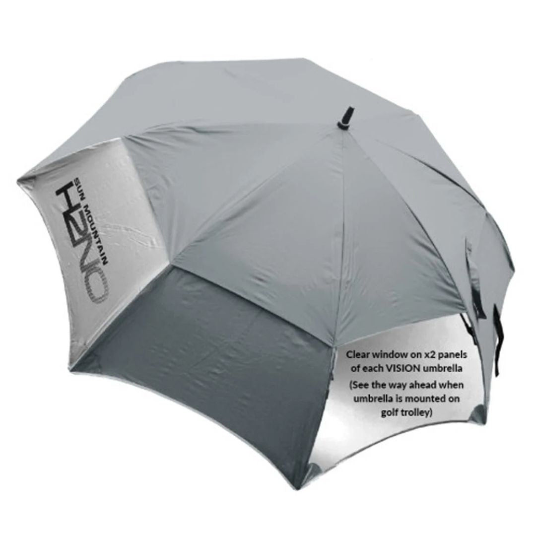 Sun Mountain H2NO Vision Dual Canopy & Dual Window Golf Umbrella - Silver