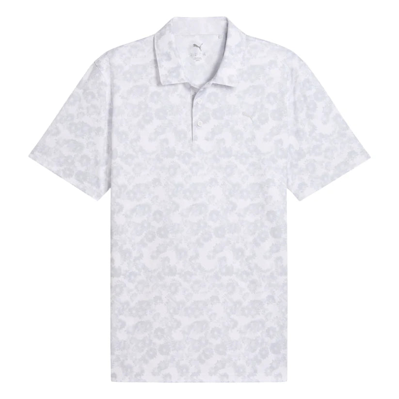 Puma Pure 2.0 Floral Golf Polo Shirt - White Glow