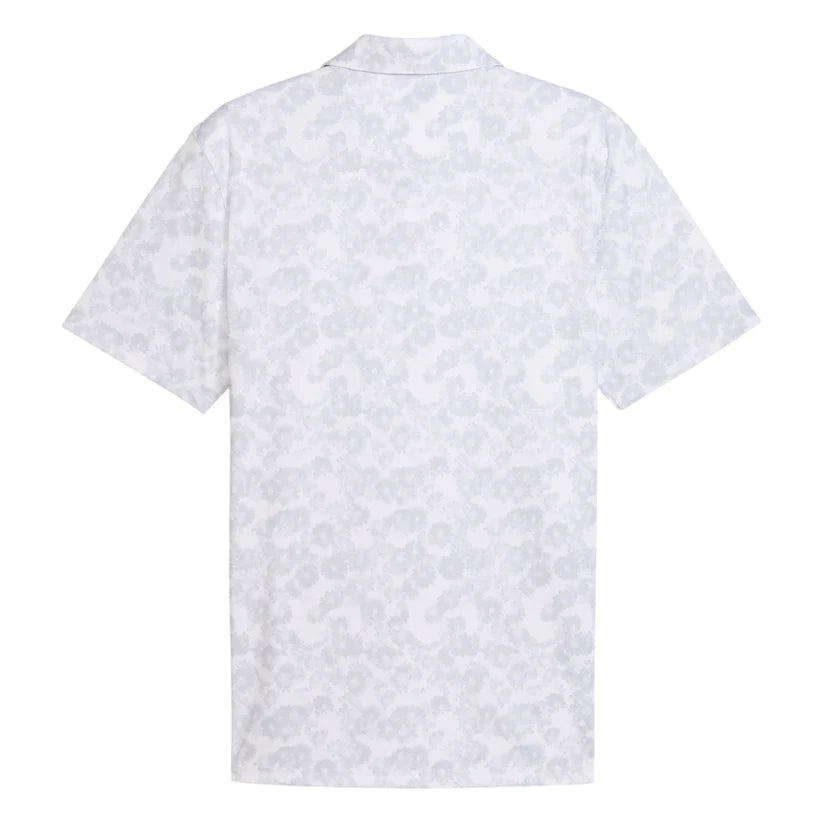 Puma Pure 2.0 Floral Golf Polo Shirt - White Glow