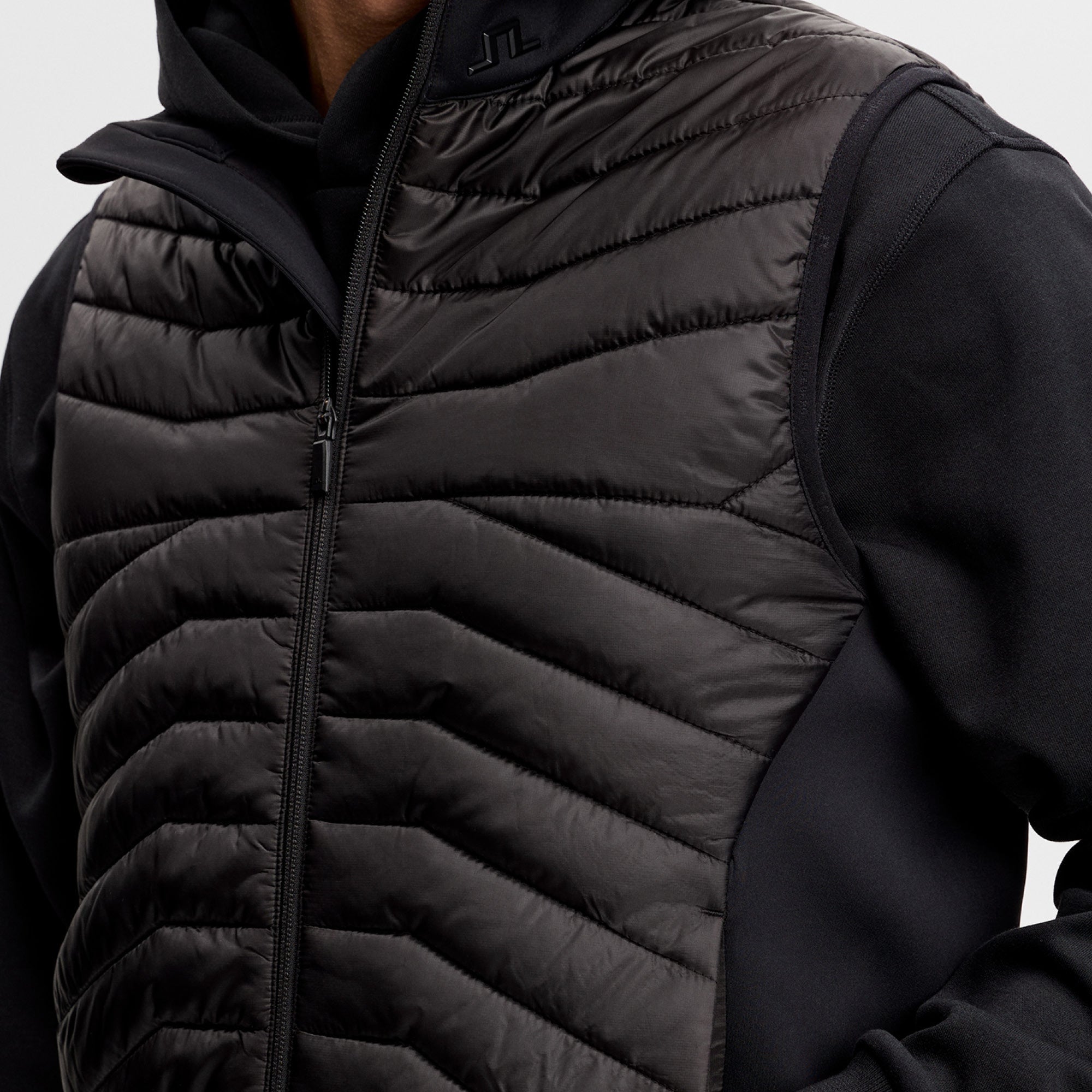 J Lindeberg Heyden Quilt Hybrid Vest - Black