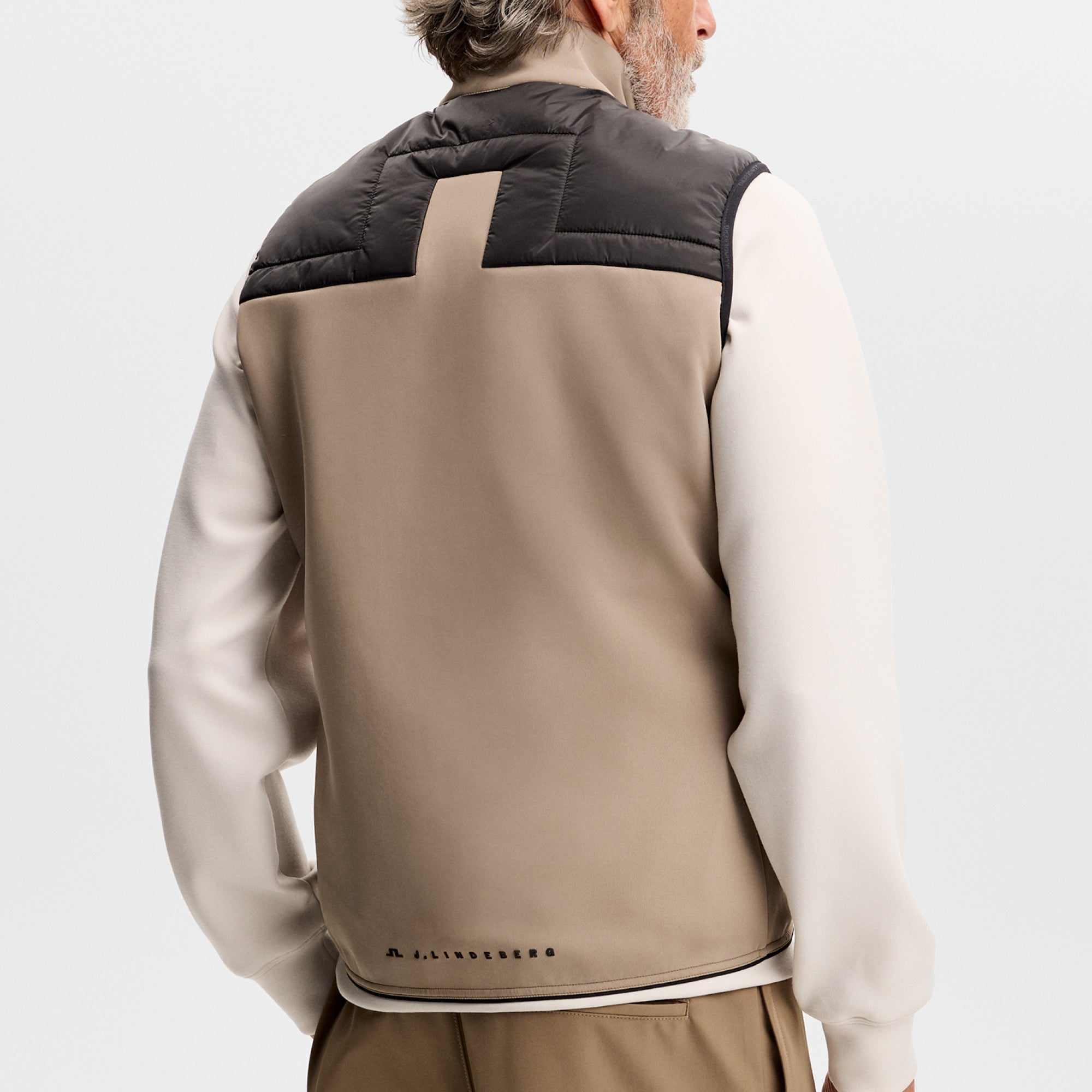 J Lindeberg Heyden Quilt Hybrid Vest - Brindle