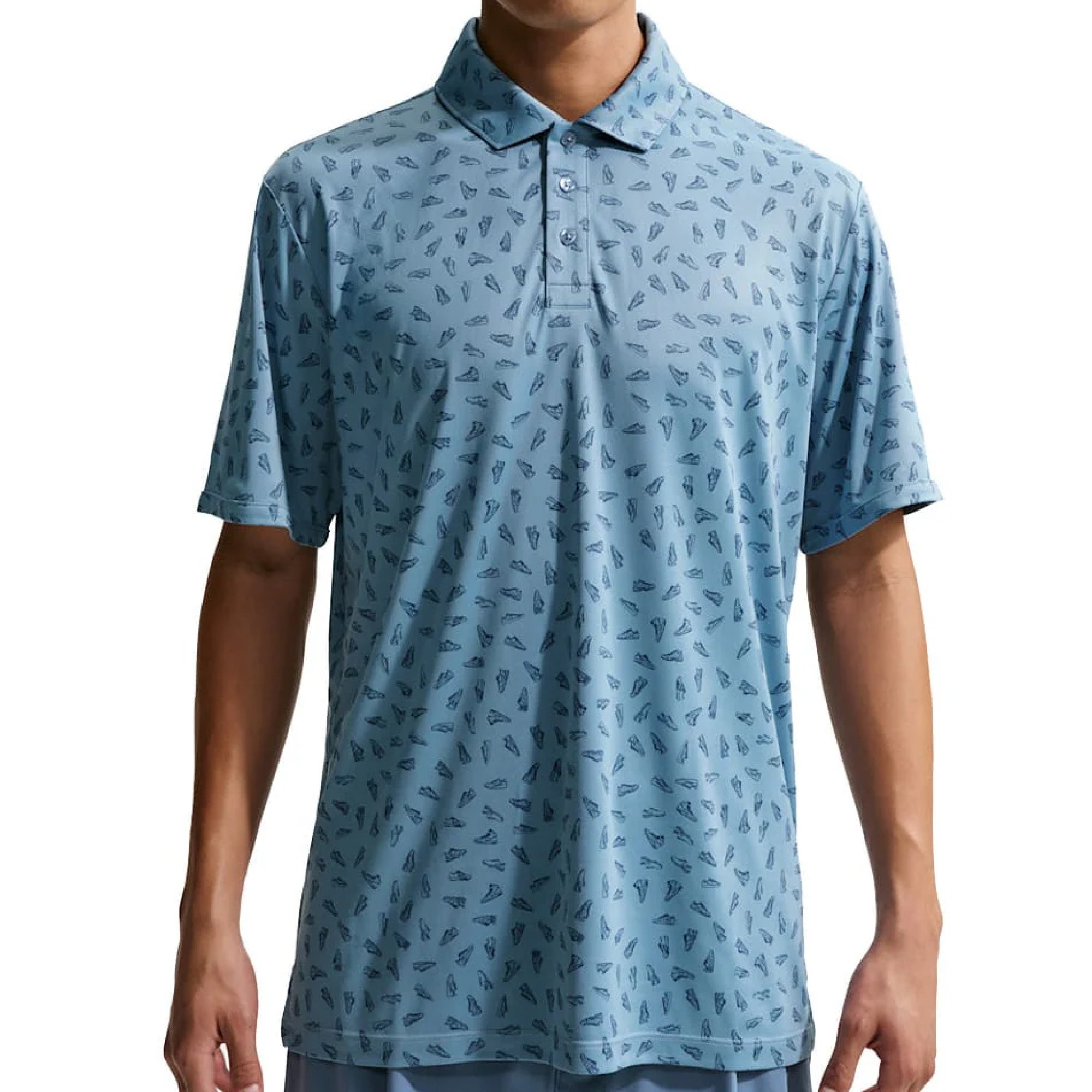 Nike Dri-FIT PAR5 Shoe Print Golf Polo Shirt - Work Blue & Work Blue