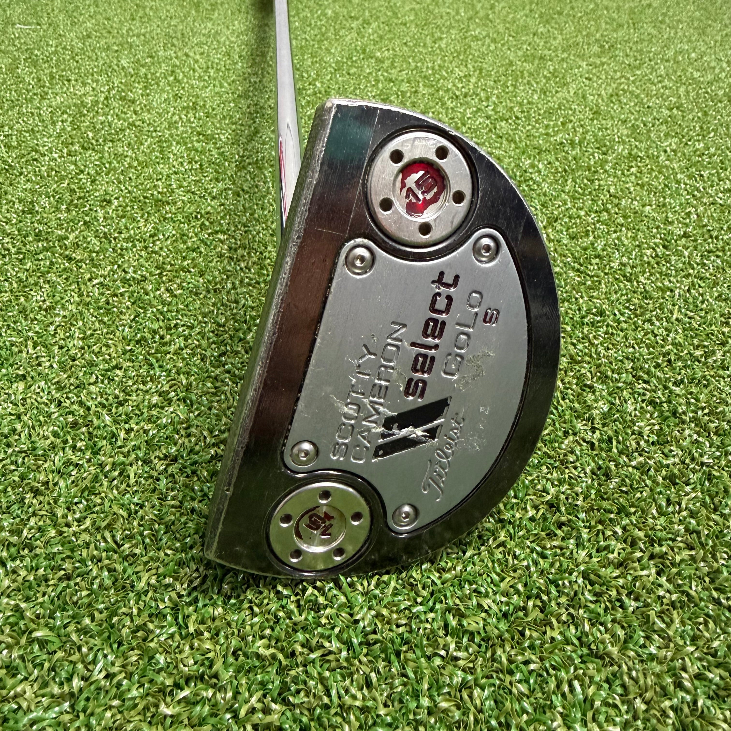 Scotty Cameron Select Golo 5s Putter - Scotty Cameron Steel Shaft - Superstroke Pistol Tour White Blue & Orange Grip