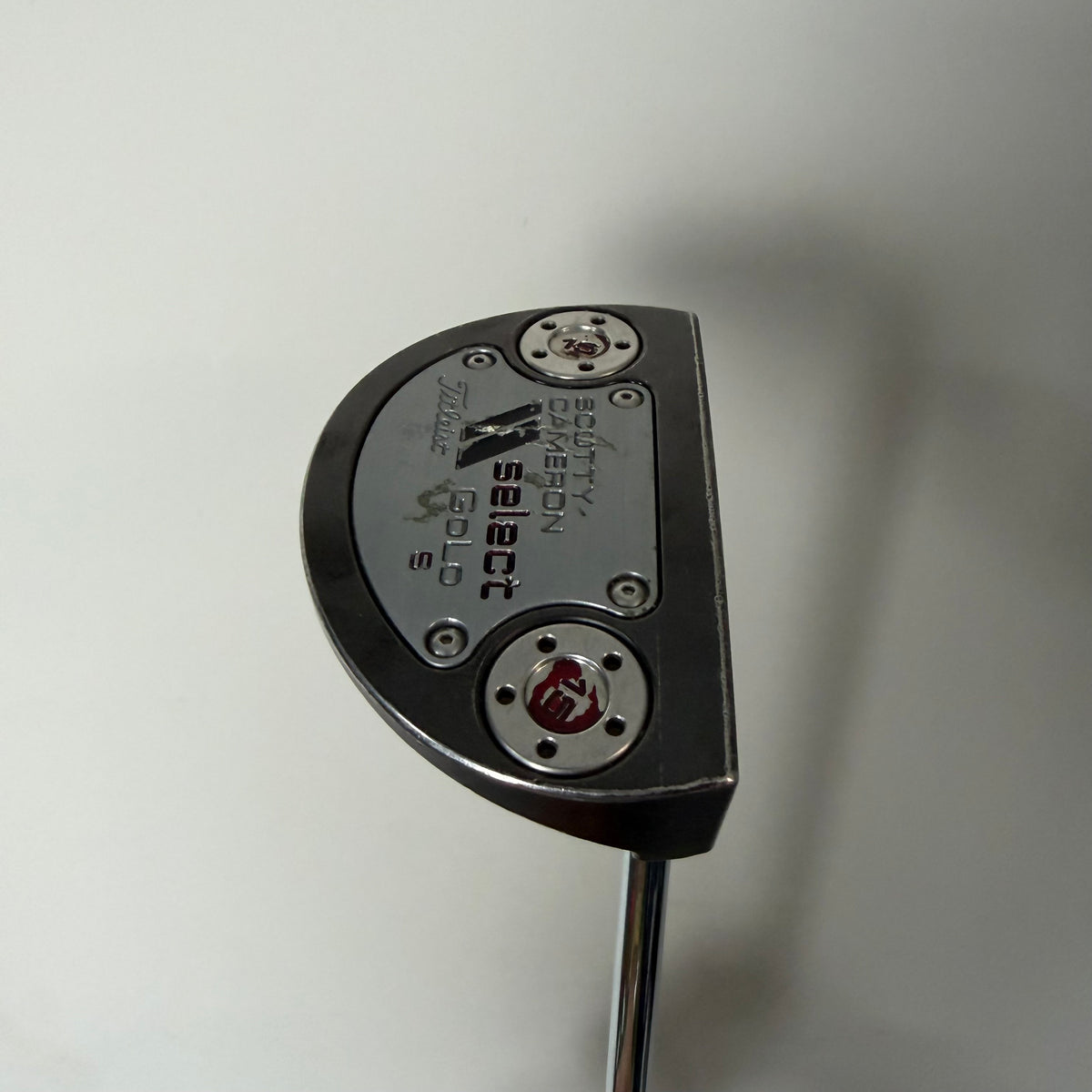 Scotty Cameron Select Golo 5s Putter - Scotty Cameron Steel Shaft - Superstroke Pistol Tour White Blue & Orange Grip