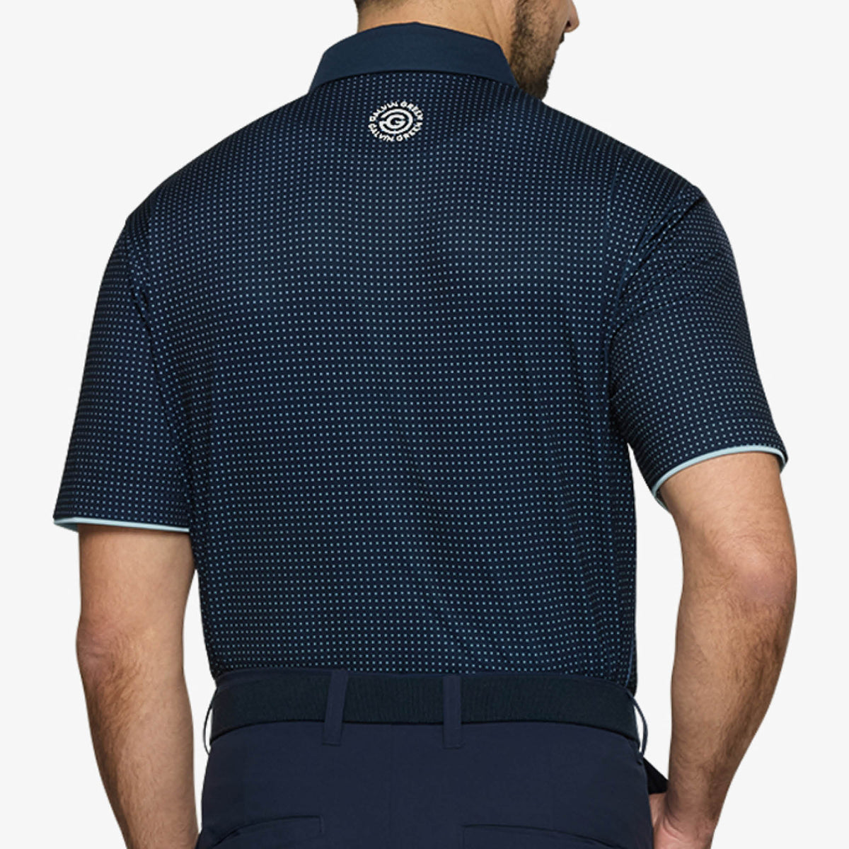 Galvin Green Medley Golf Polo Shirt - Crystal Blue & Navy