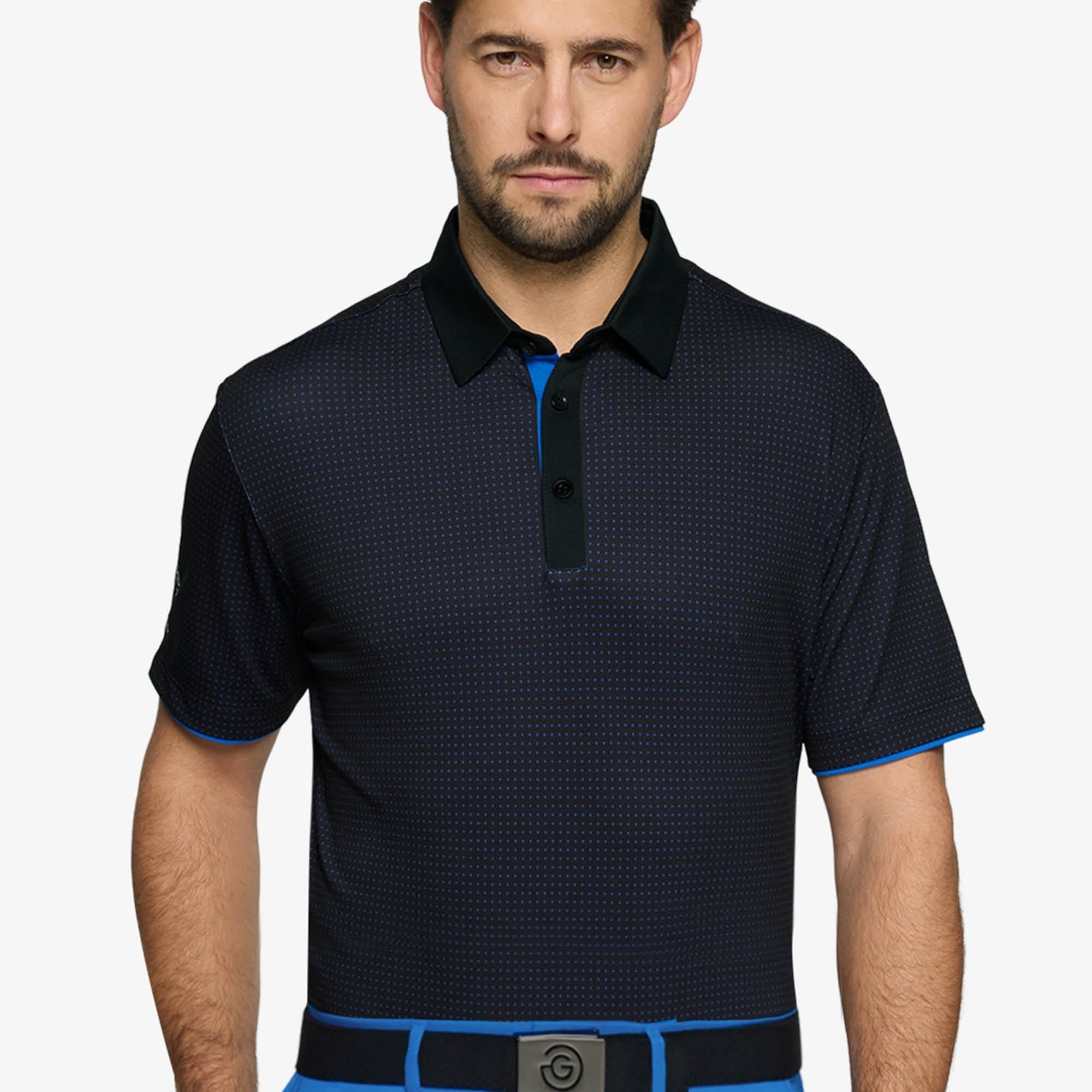 Galvin Green Medley Golf Polo Shirt - Black & Royal Blue