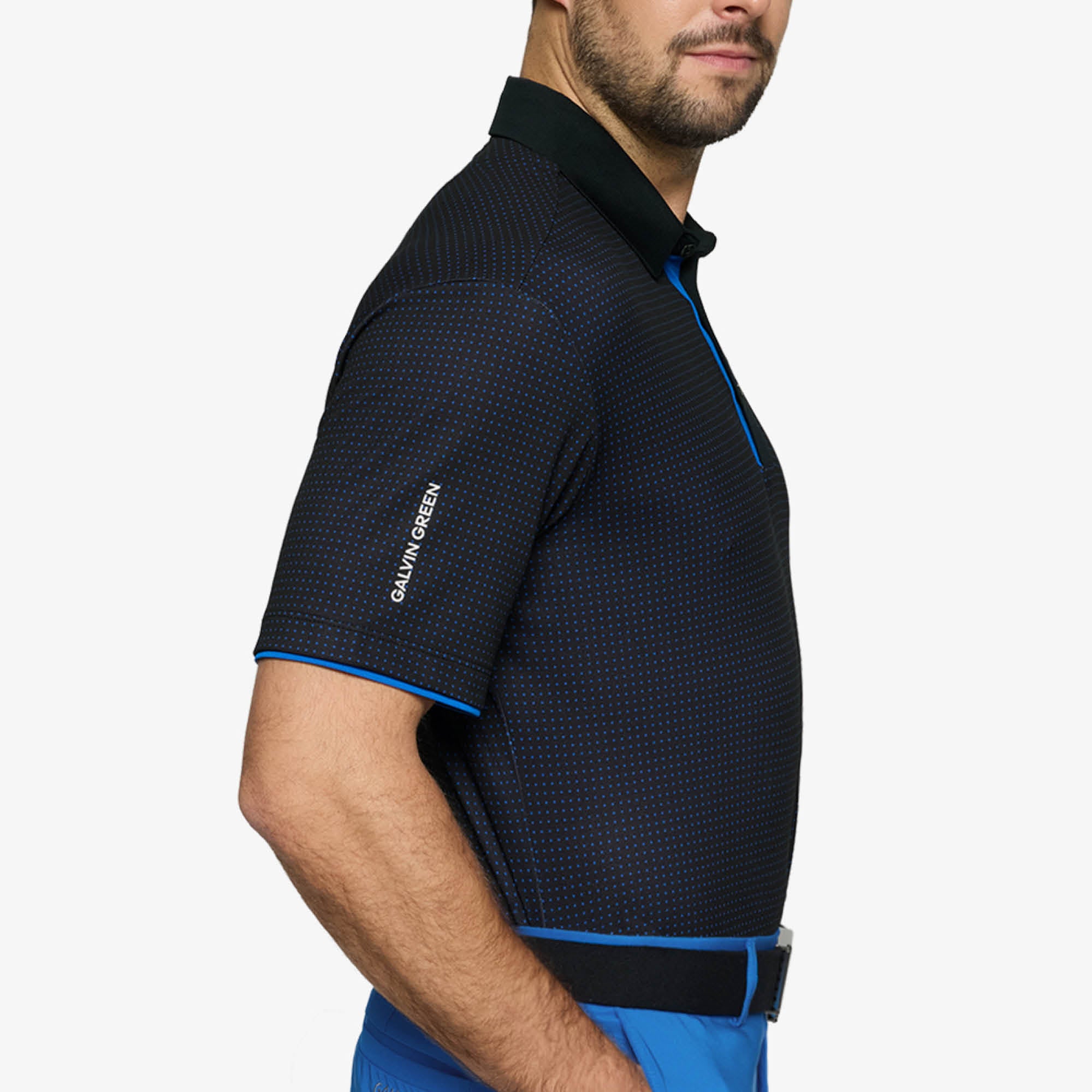 Galvin Green Medley Golf Polo Shirt - Black & Royal Blue