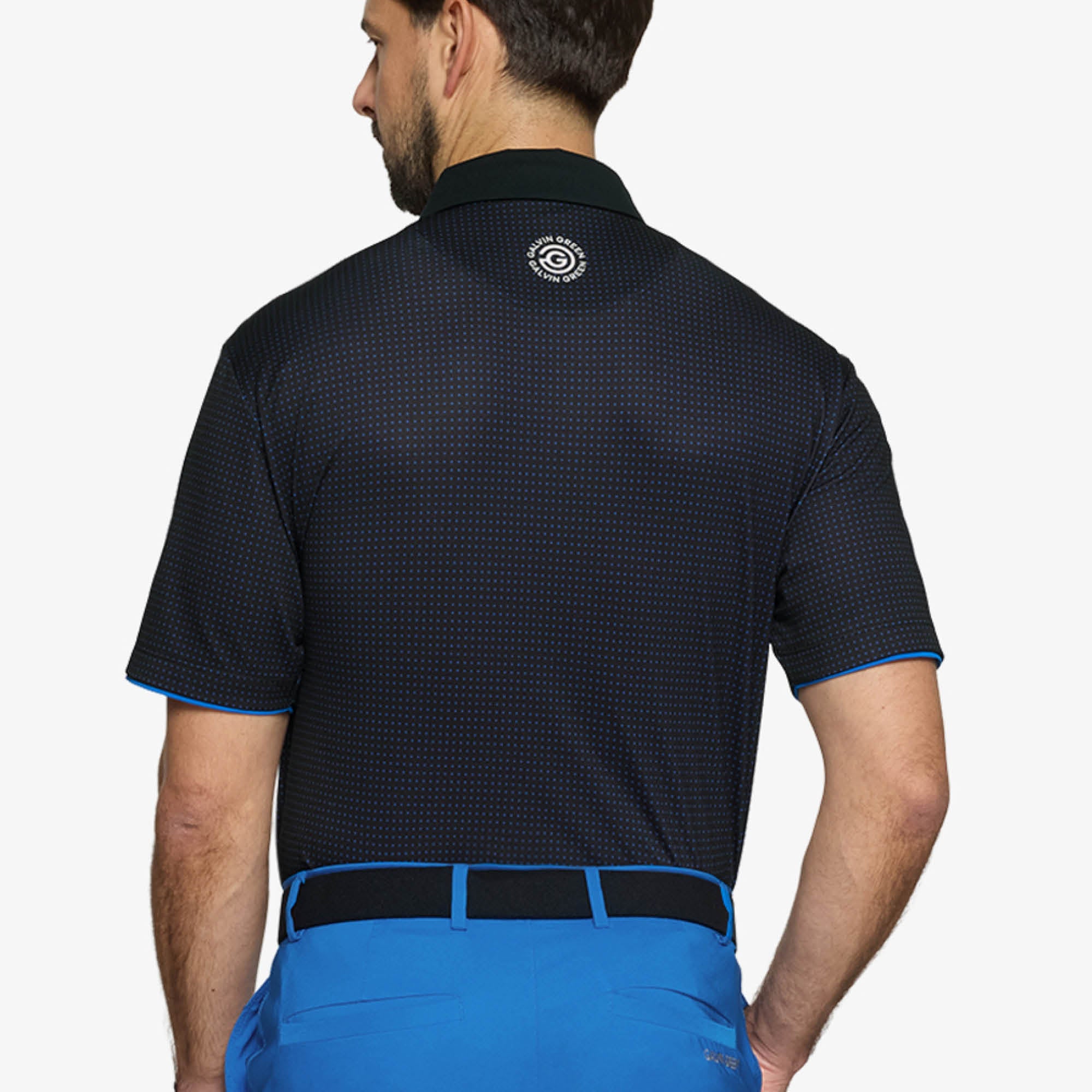Galvin Green Medley Golf Polo Shirt - Black & Royal Blue