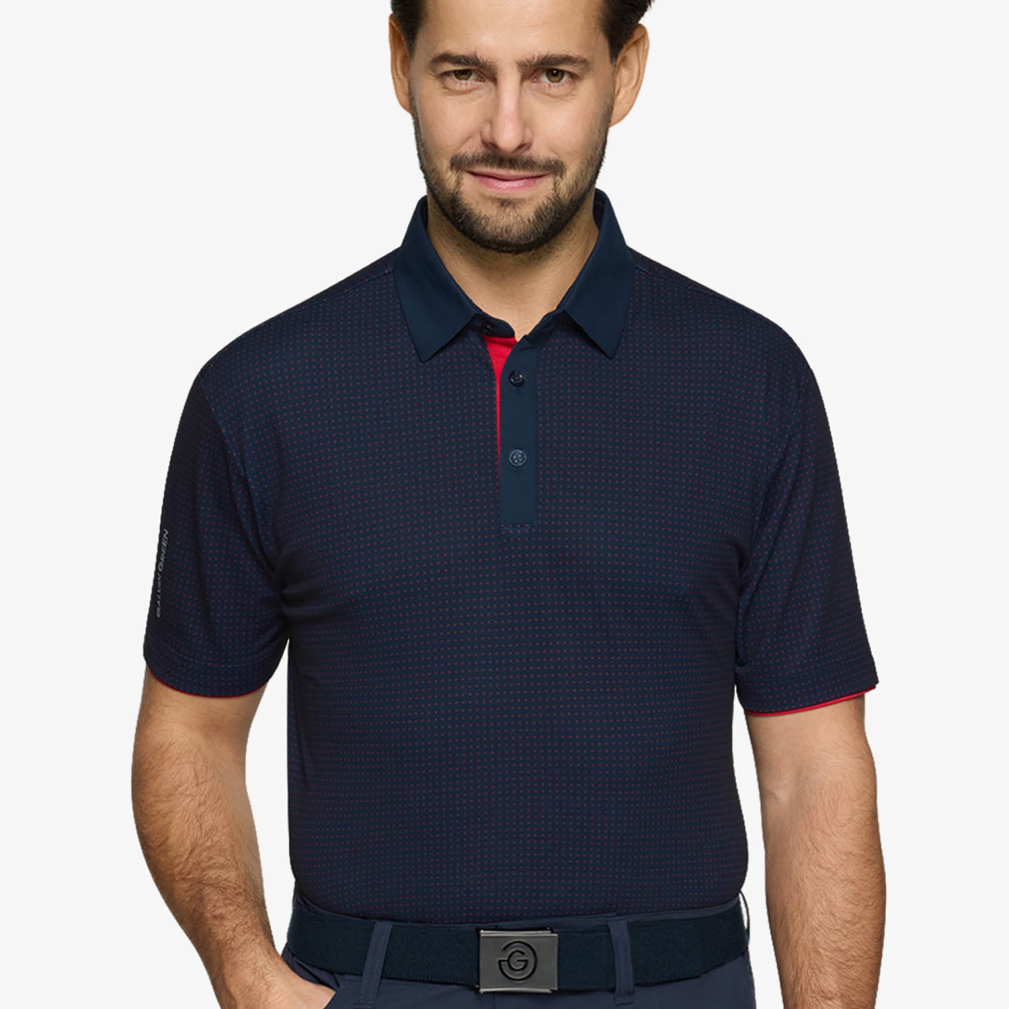 Galvin Green Medley Golf Polo Shirt - Navy & Red