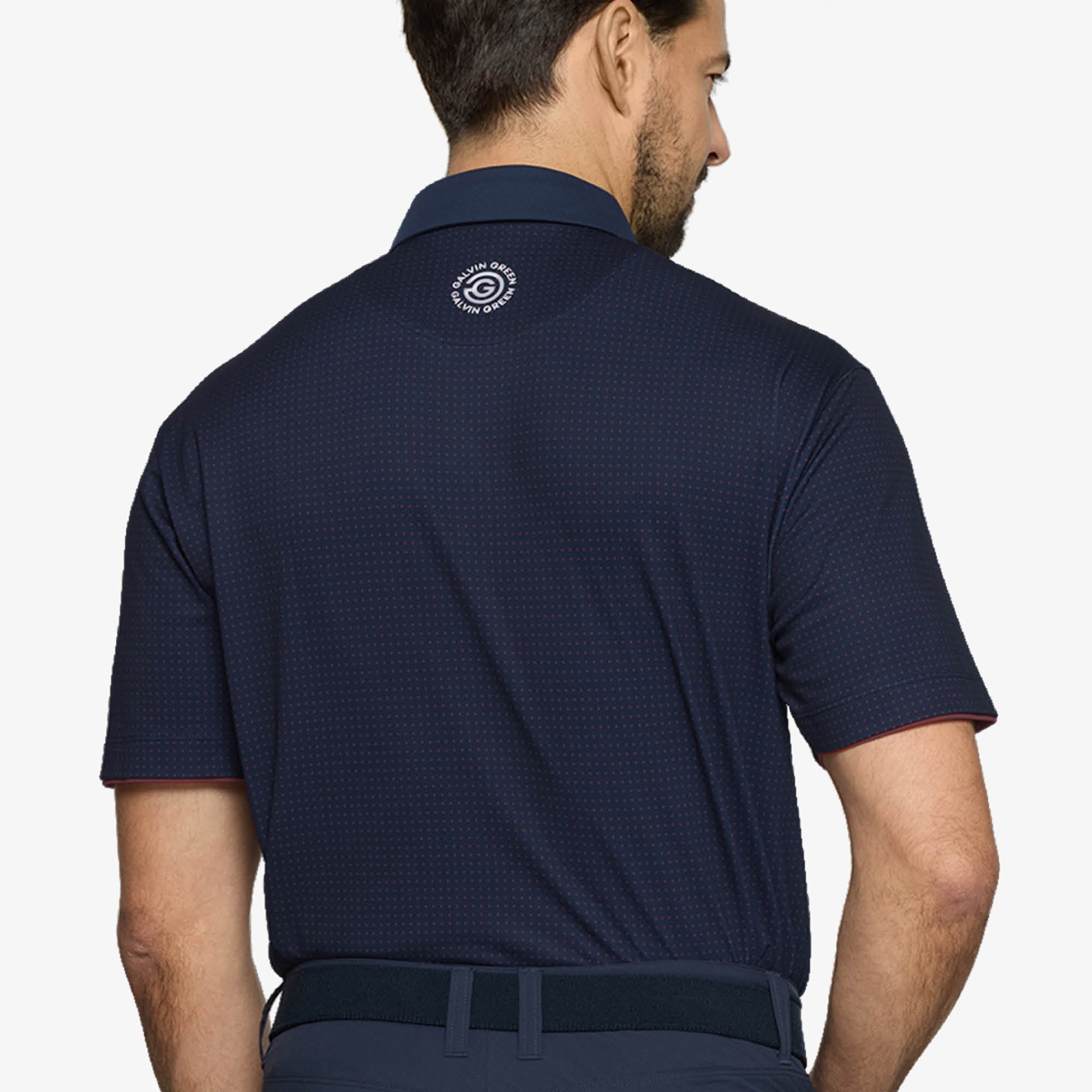 Galvin Green Medley Golf Polo Shirt - Navy & Red