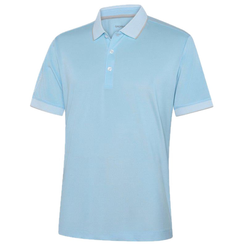 Galvin Green Moon Polo Shirt - Crystal Blue & Sand