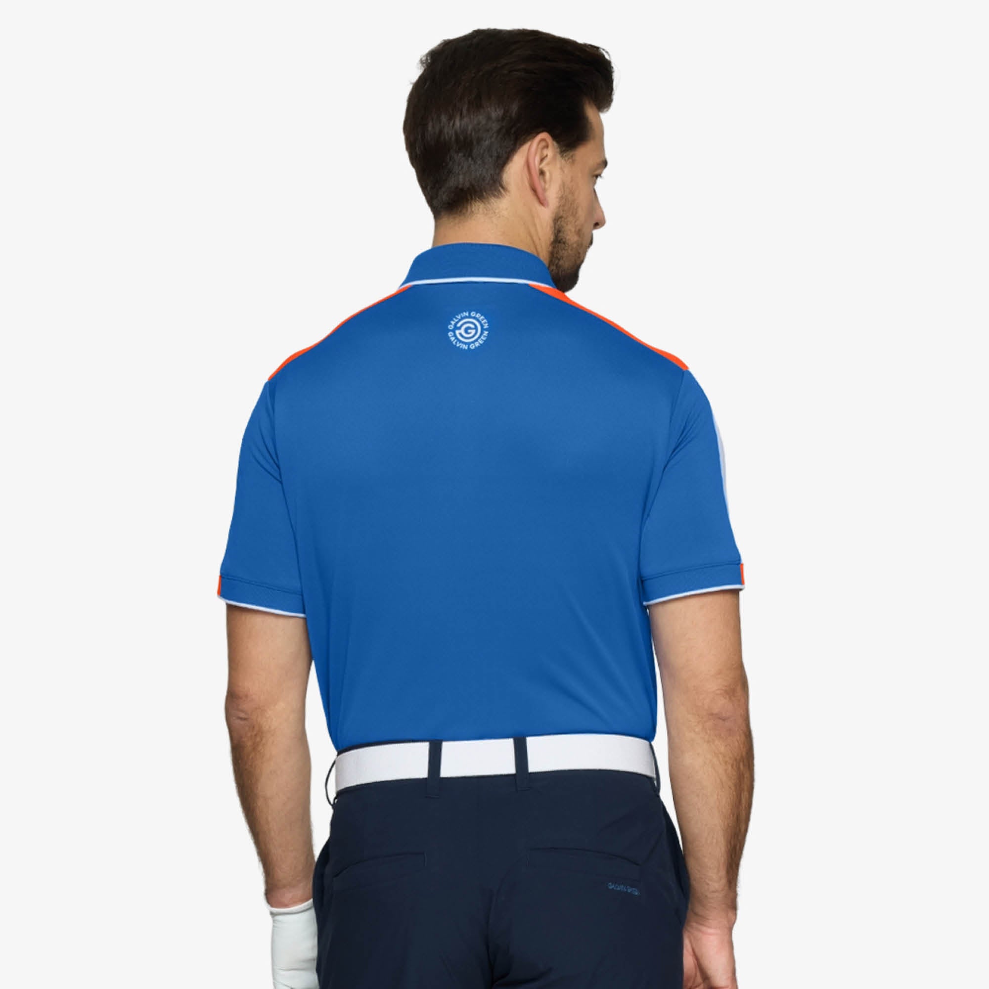 Galvin Green Mulligan Golf Polo Shirt - Royal Blue/White/Orange