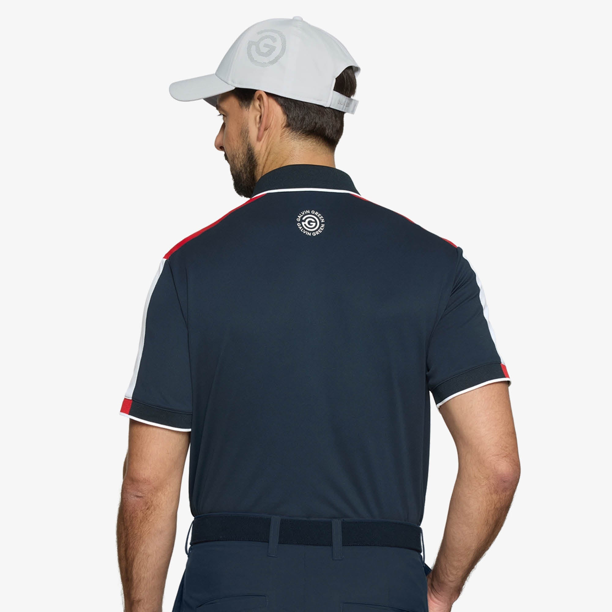 Galvin Green Mulligan Golf Polo Shirt - Navy/Red/White