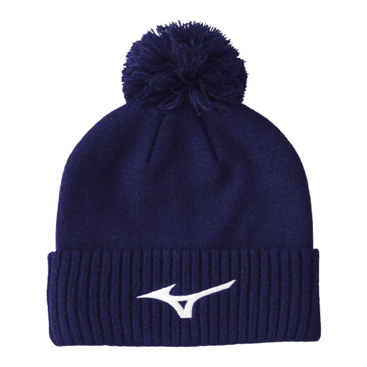 Mizuno Crested Bobble Golf Beanie Hat - Navy