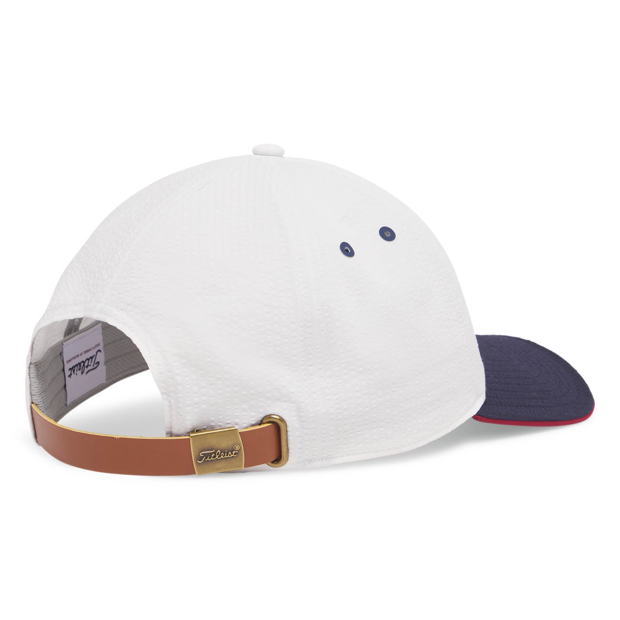Titleist Montauk Lightweight Seersucker Nautical Links Collection Golf Cap - Navy & White
