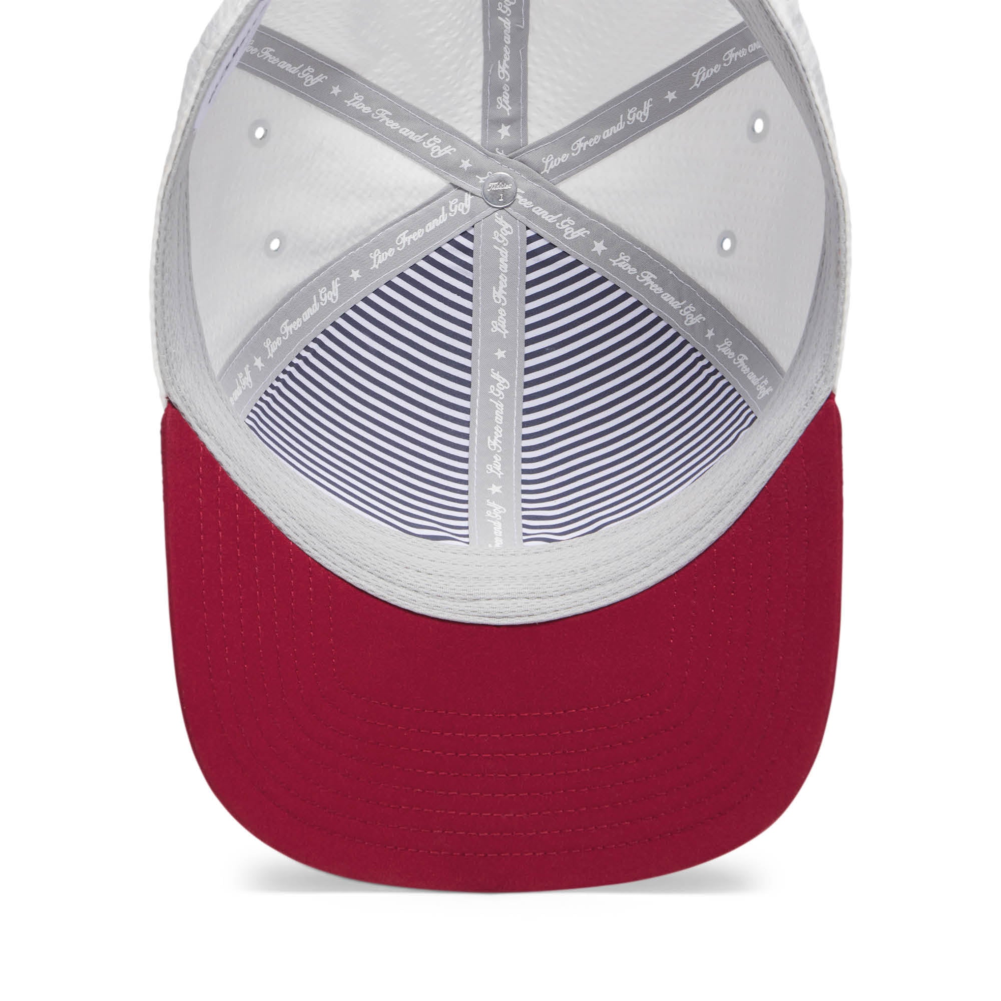 Titleist Montauk Lightweight Seersucker Nautical Links Collection Golf Cap - Navy & White