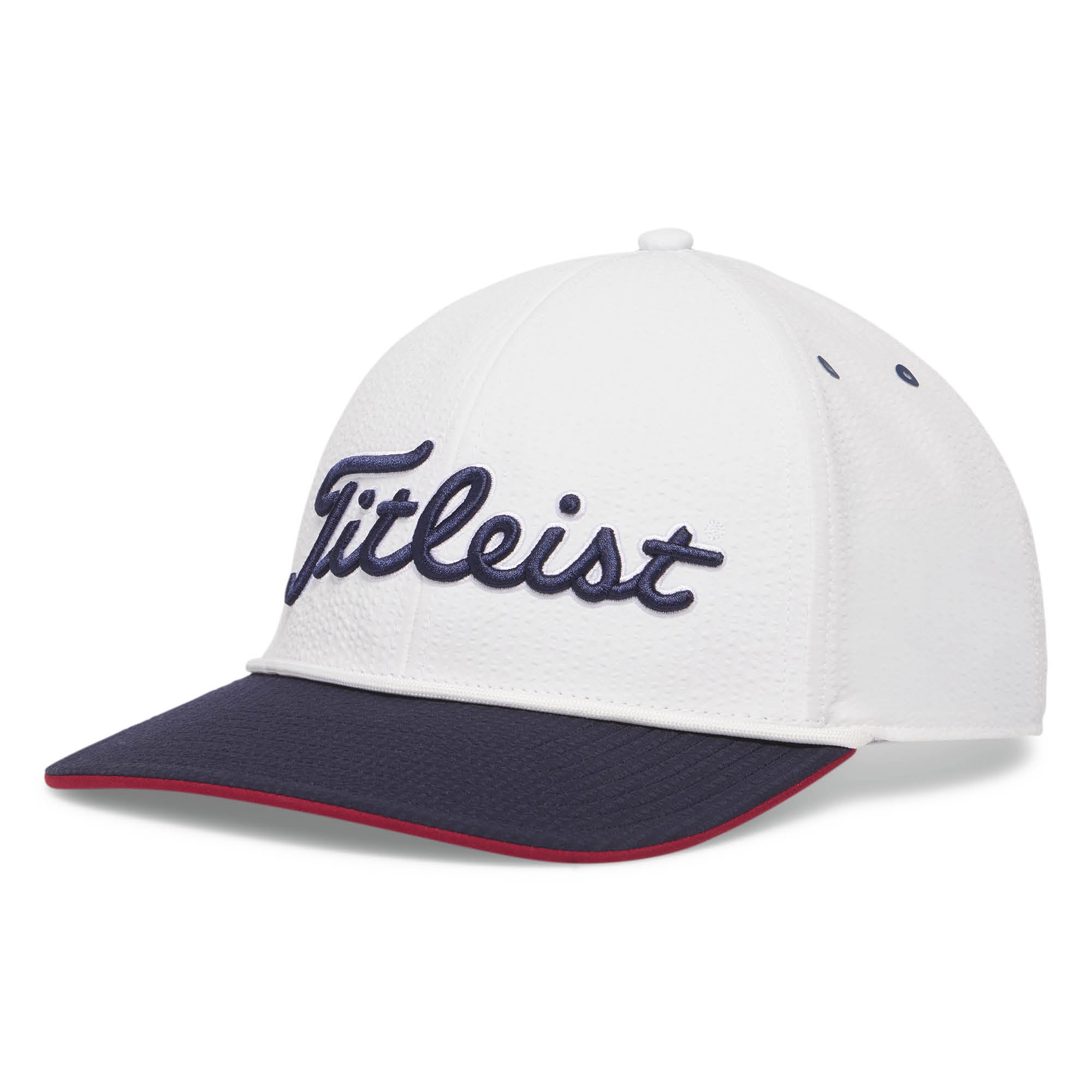 Titleist Players Seersucker Nautical Links Collection Golf Cap - White & Navy