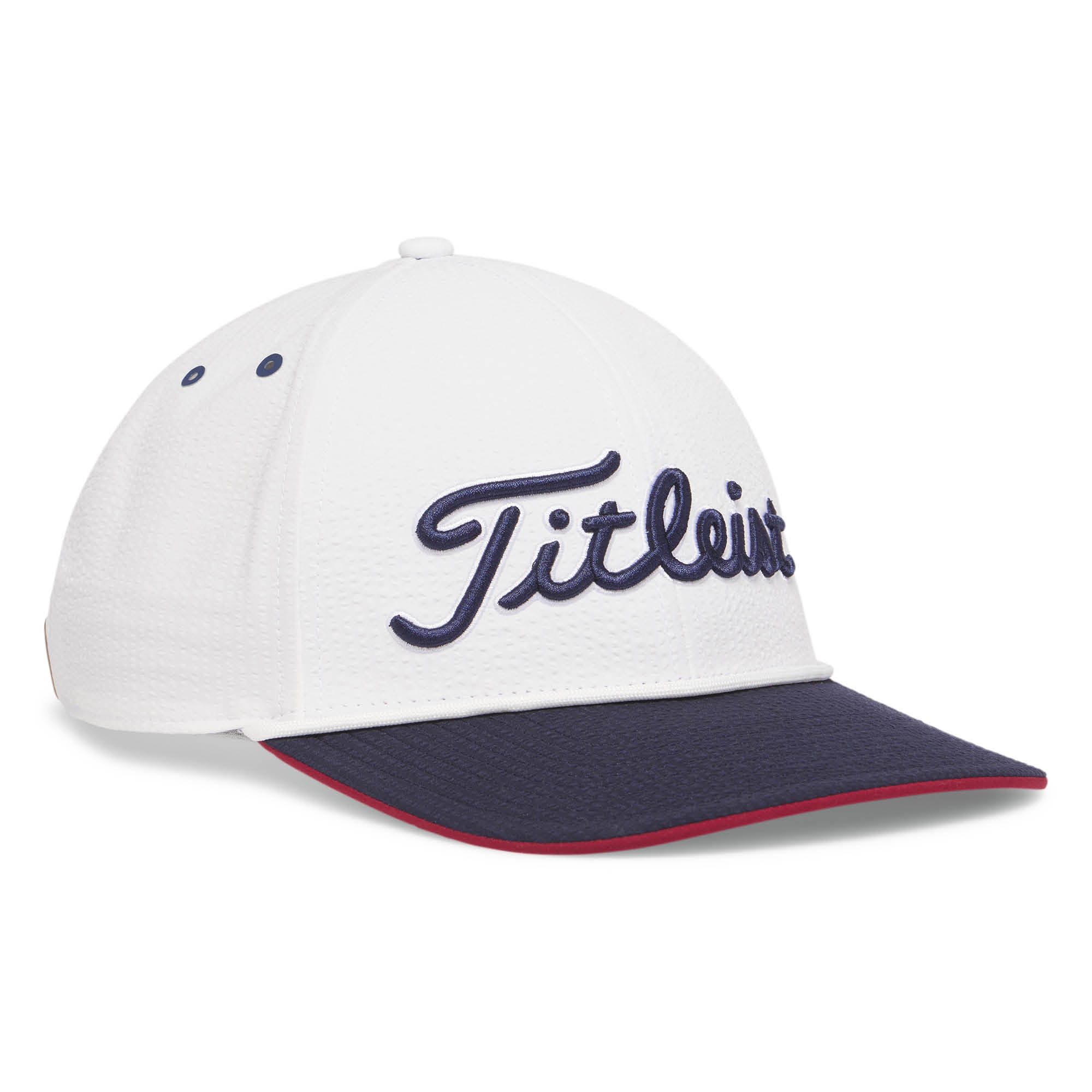 Titleist Players Seersucker Nautical Links Collection Golf Cap - White & Navy