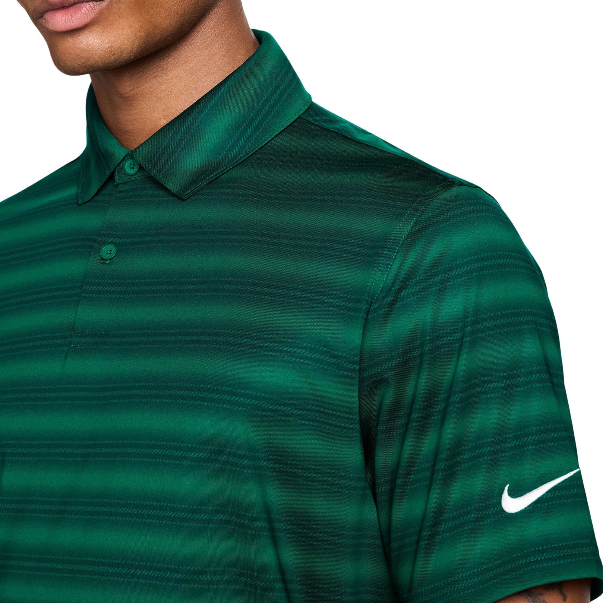 Nike Velocity Dri-FIT PAR5 Stripe Golf Polo Shirt - Malachite & White