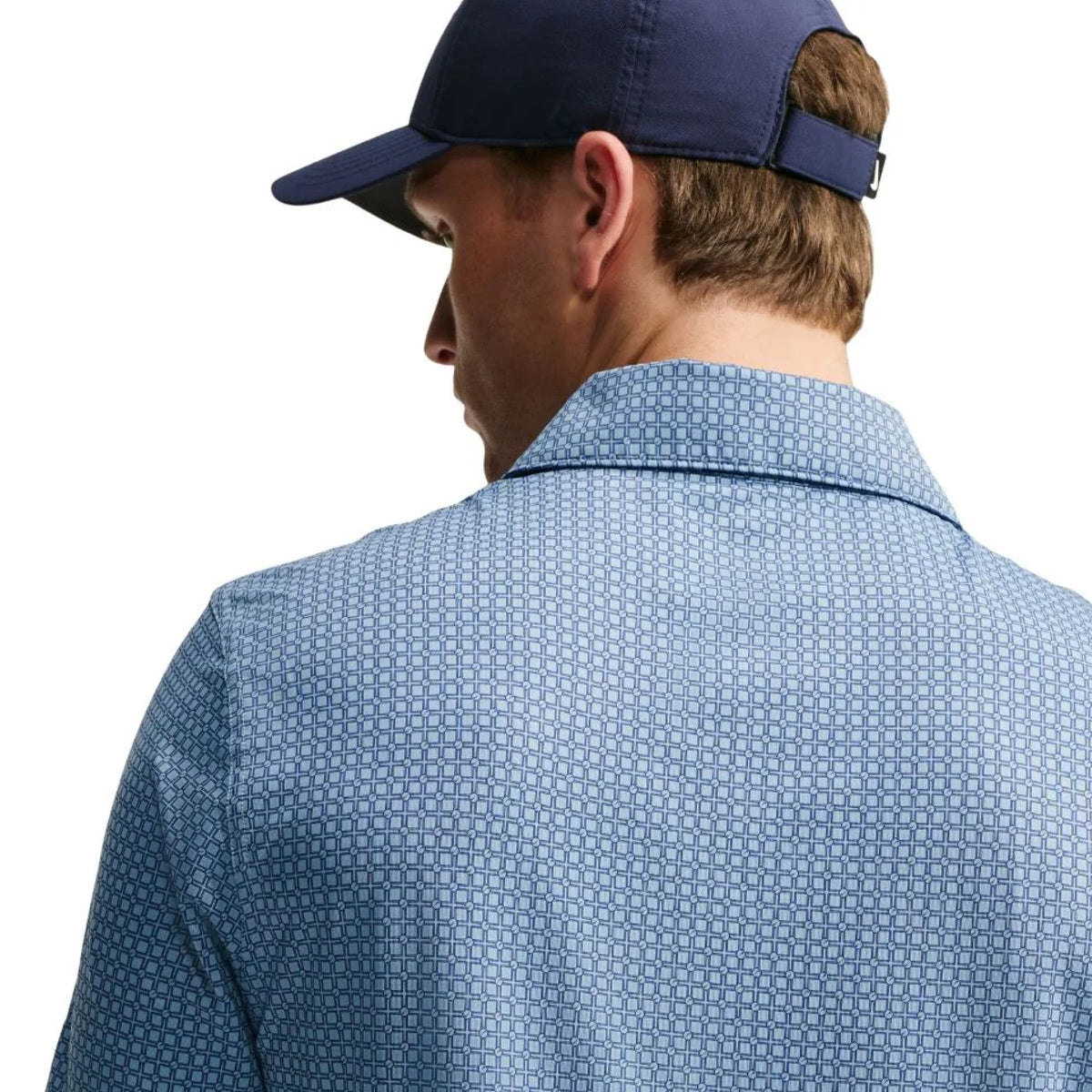 Nike Dri-Fit Velocity Divot Tool Print Golf Polo Shirt - College Navy & White