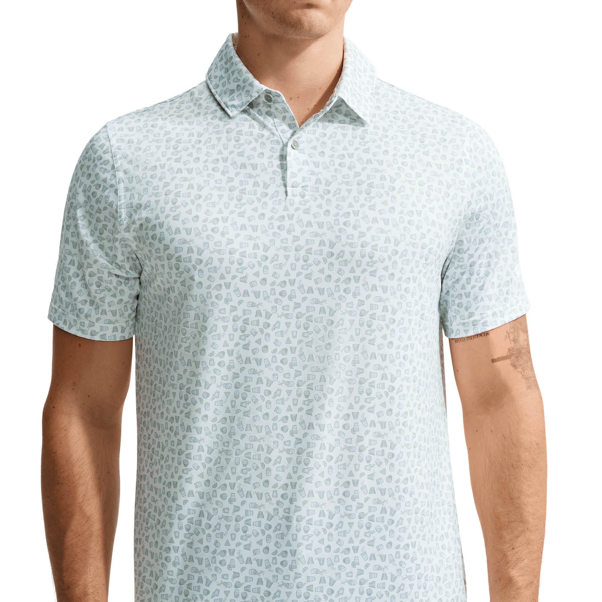 Nike Velocity Dri-FIT Micro-Print Golf Polo Shirt - Jade Horizion & White