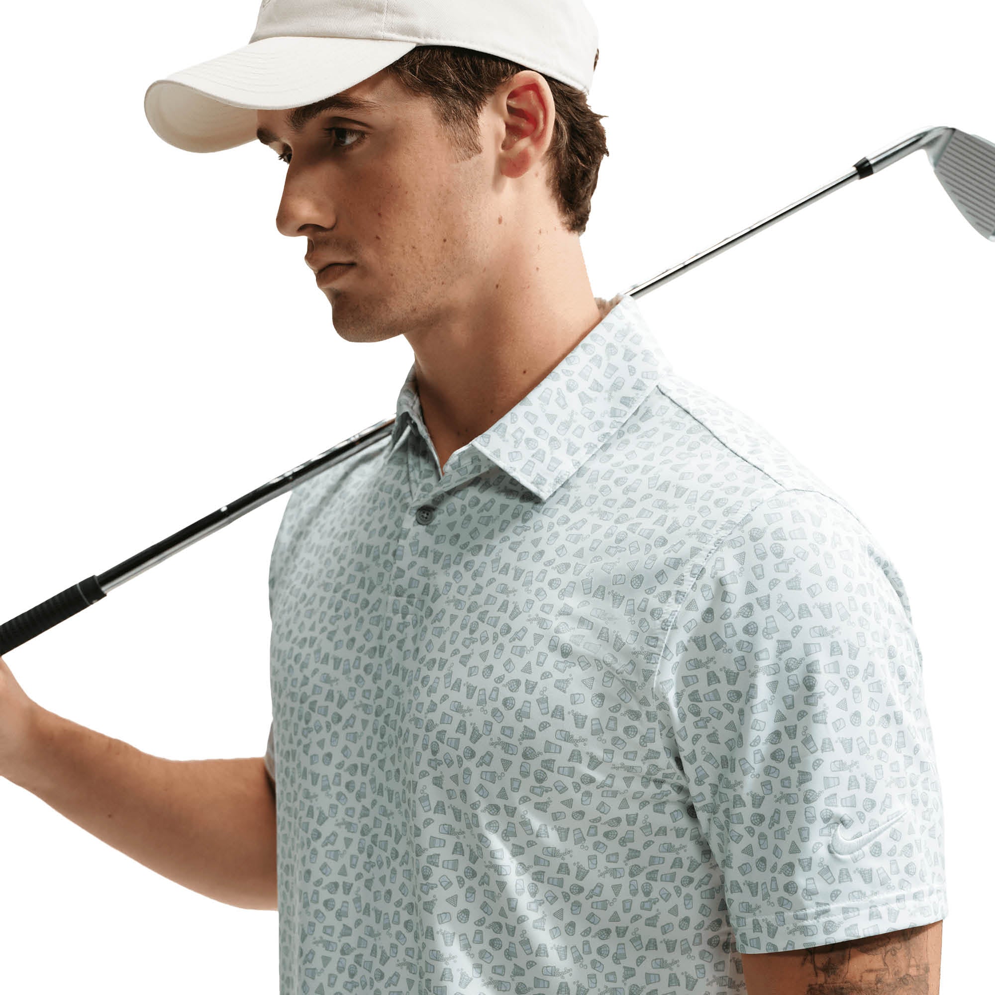 Nike Velocity Dri-FIT Micro-Print Golf Polo Shirt - Jade Horizion & White