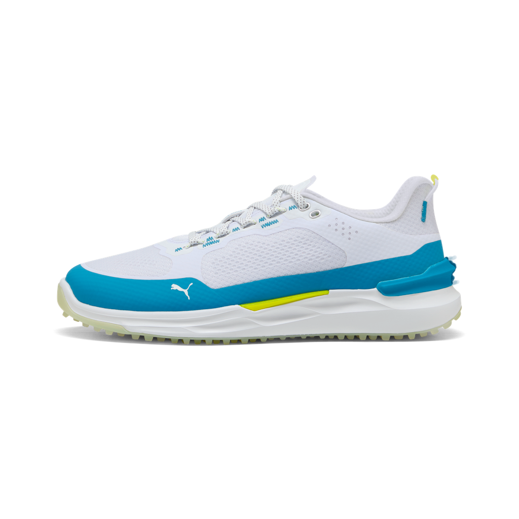 Puma Ignite Elevate X Spikeless Golf Shoes - Puma White, Blue & Apple