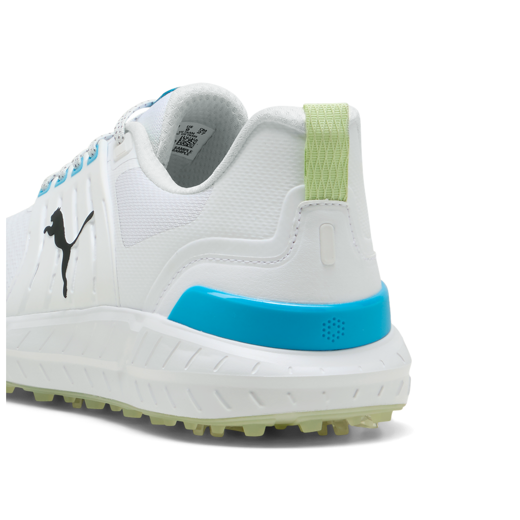 Puma Ignite Elevate 2 Tour Spiked Golf Shoes - Puma White, Blue & Apple
