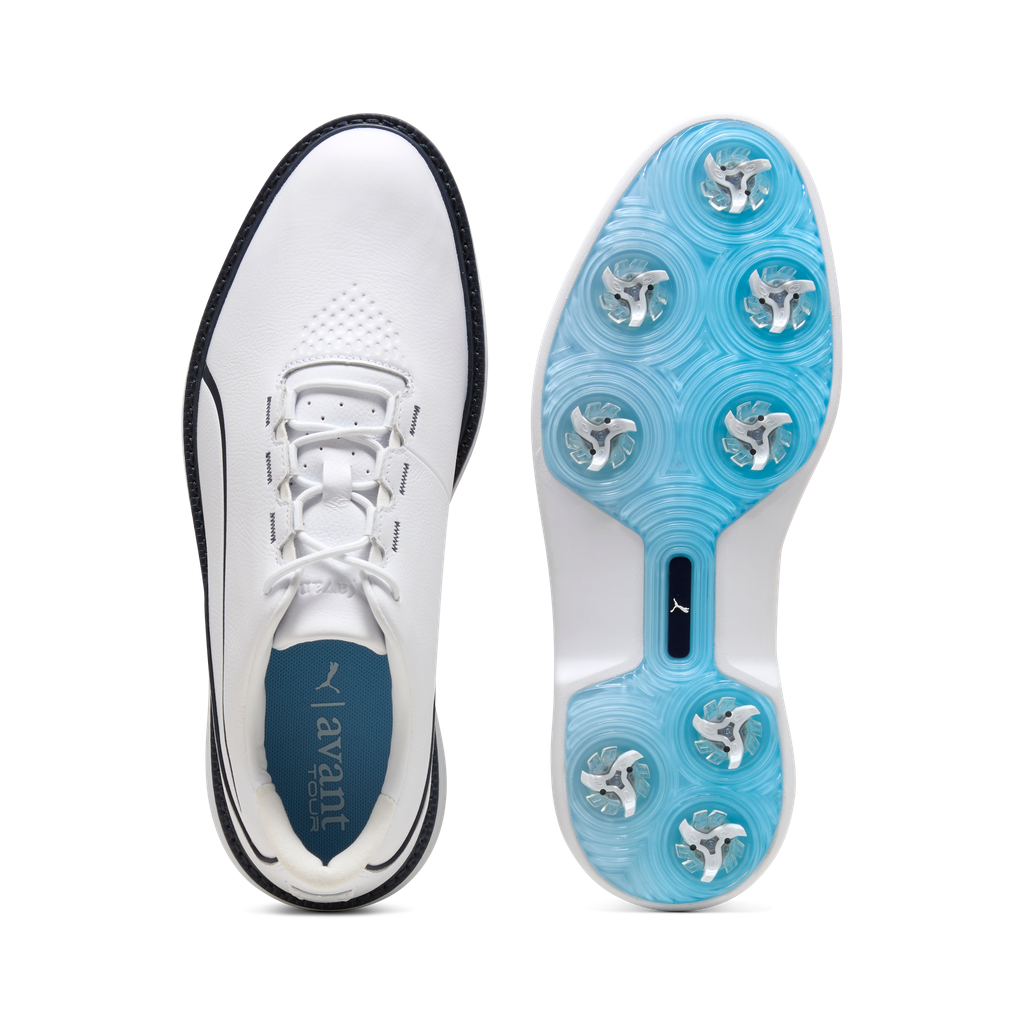 Puma Avant Tour Spiked Golf Shoes - Puma White & Deep Navy