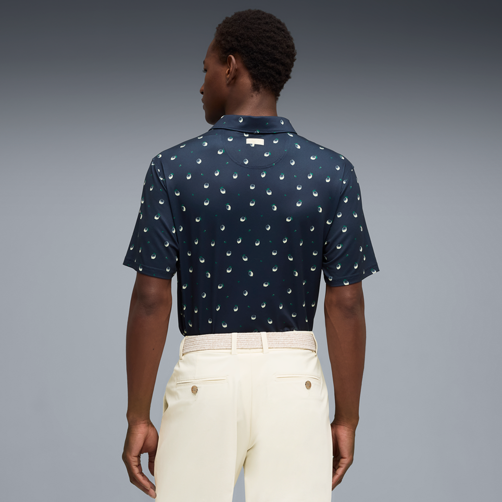 Puma x Arnold Palmer Cloudspun Lemon Golf Polo Shirt - Deep Navy
