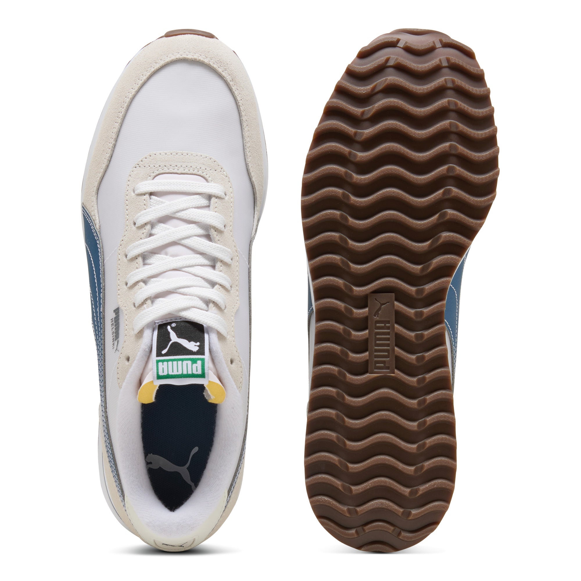 Puma Helsinki G Spikeless Golf Shoes - Puma White & Dark Indigo