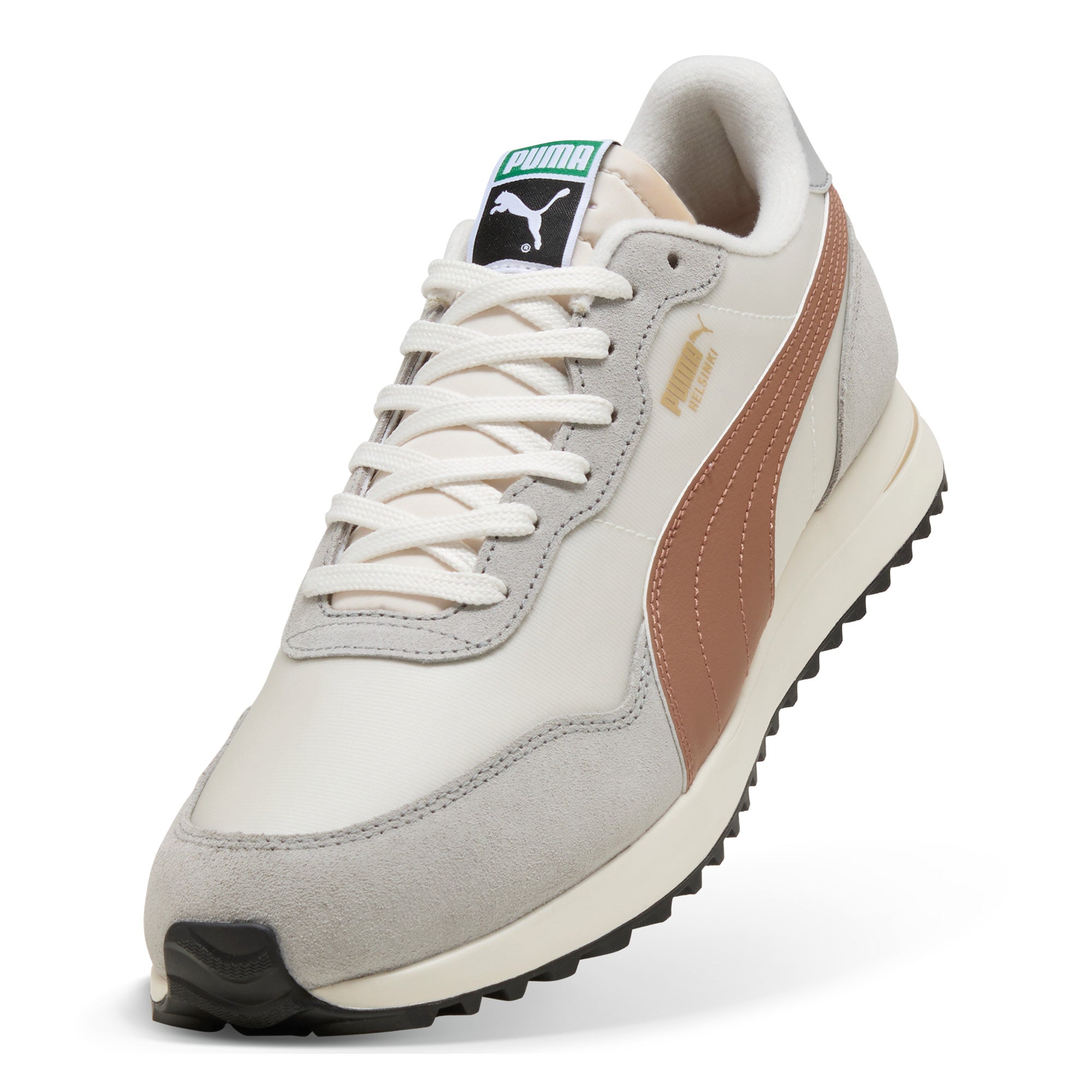 Puma Helsinki G Spikeless Golf Shoes - Vapor Grey & Brown Mushroom