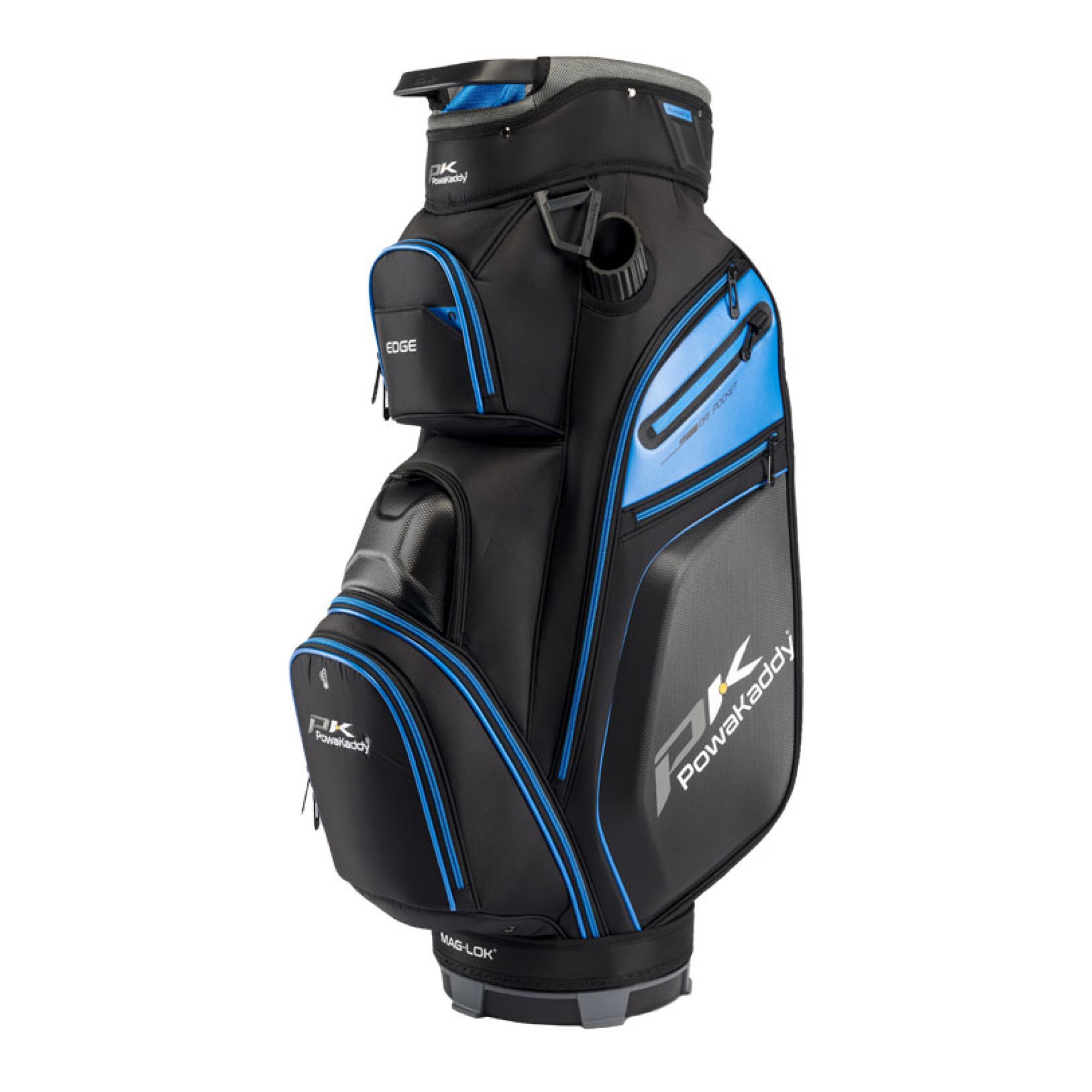 Powakaddy Edge Golf Cart Bag - Black with Blue Trim
